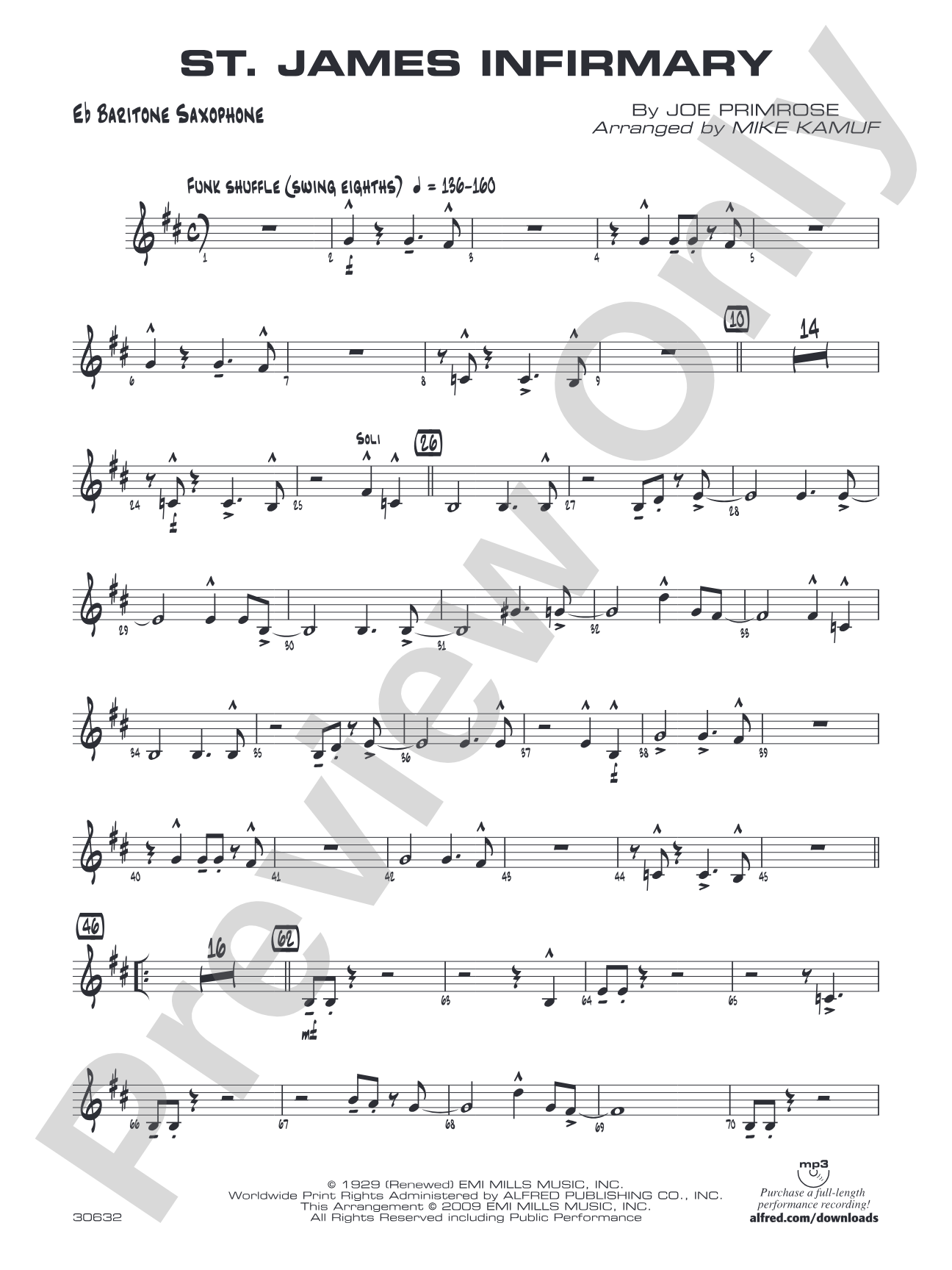 St. James Infirmary: E-flat Baritone Saxophone