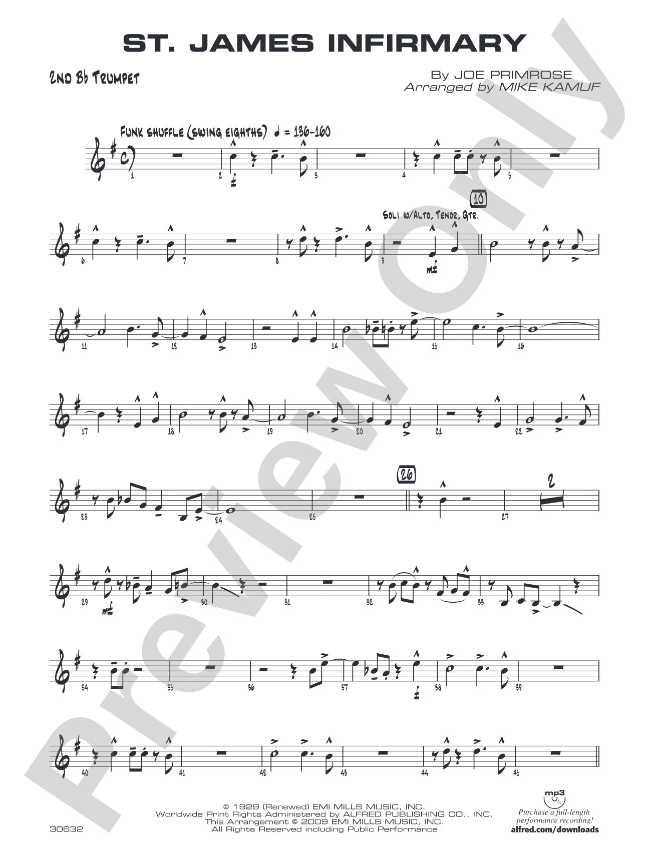 St. James Infirmary: 2nd B-flat Trumpet