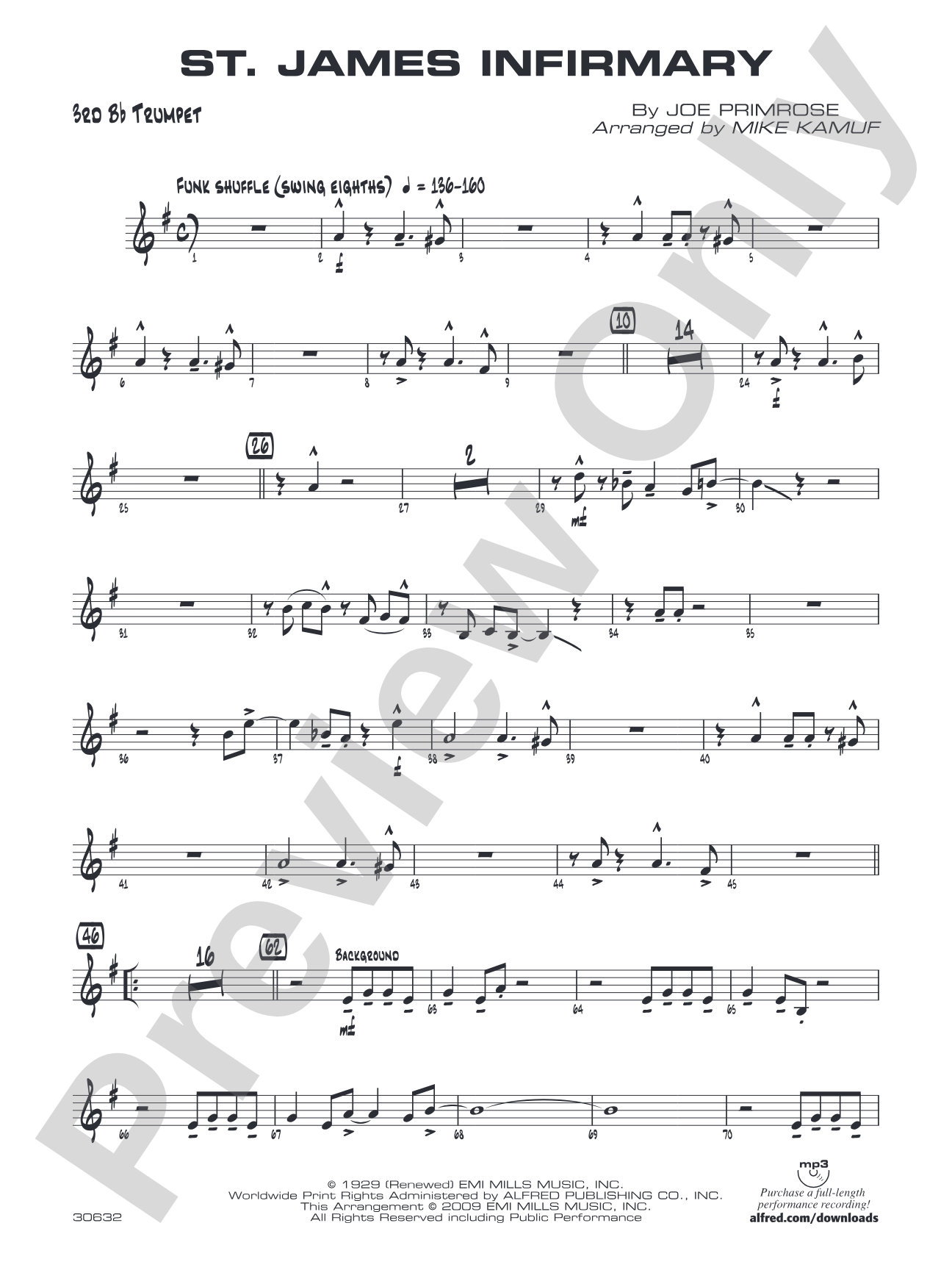 St. James Infirmary: 3rd B-flat Trumpet