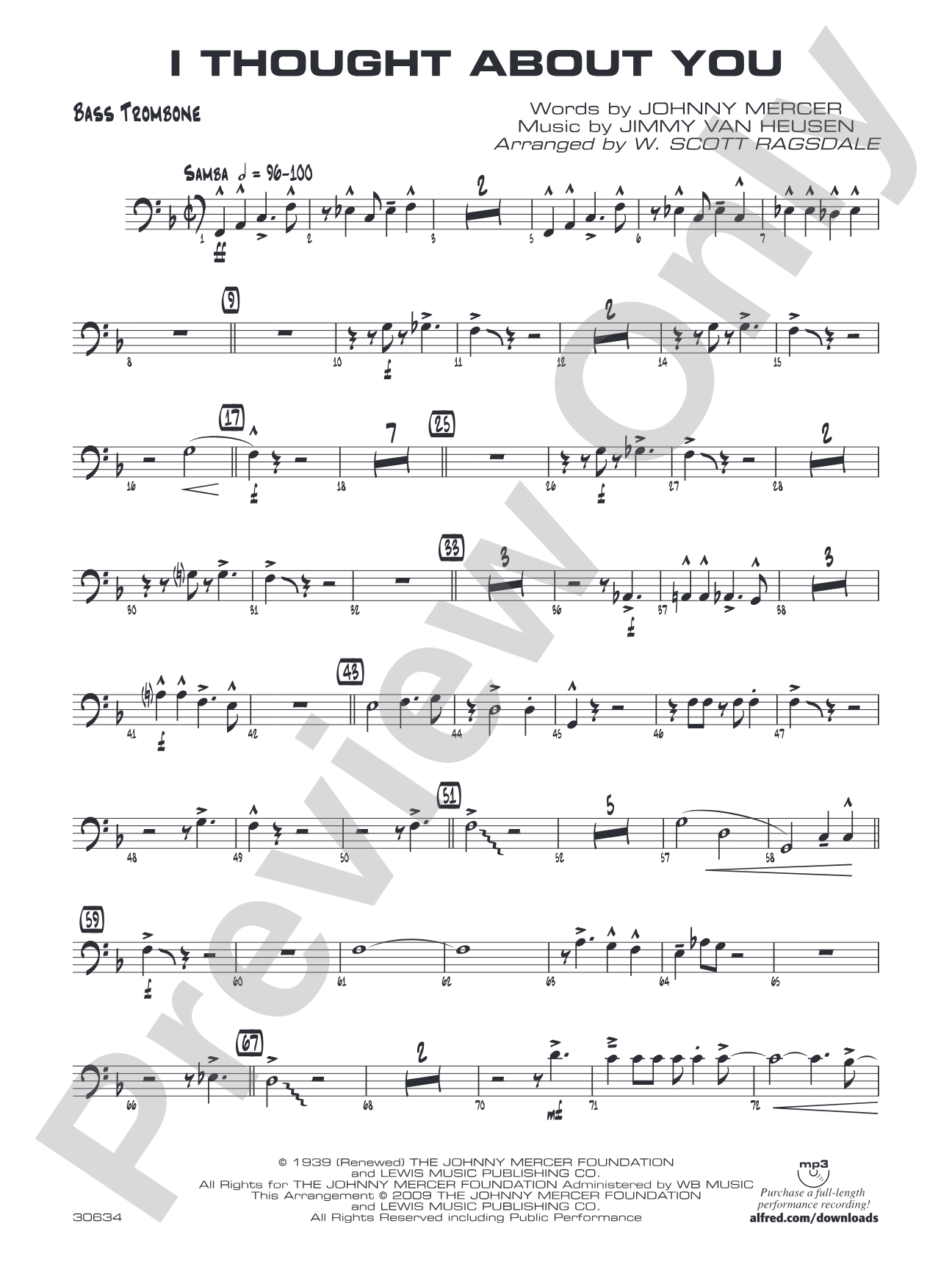 I Thought About You: Bass Trombone