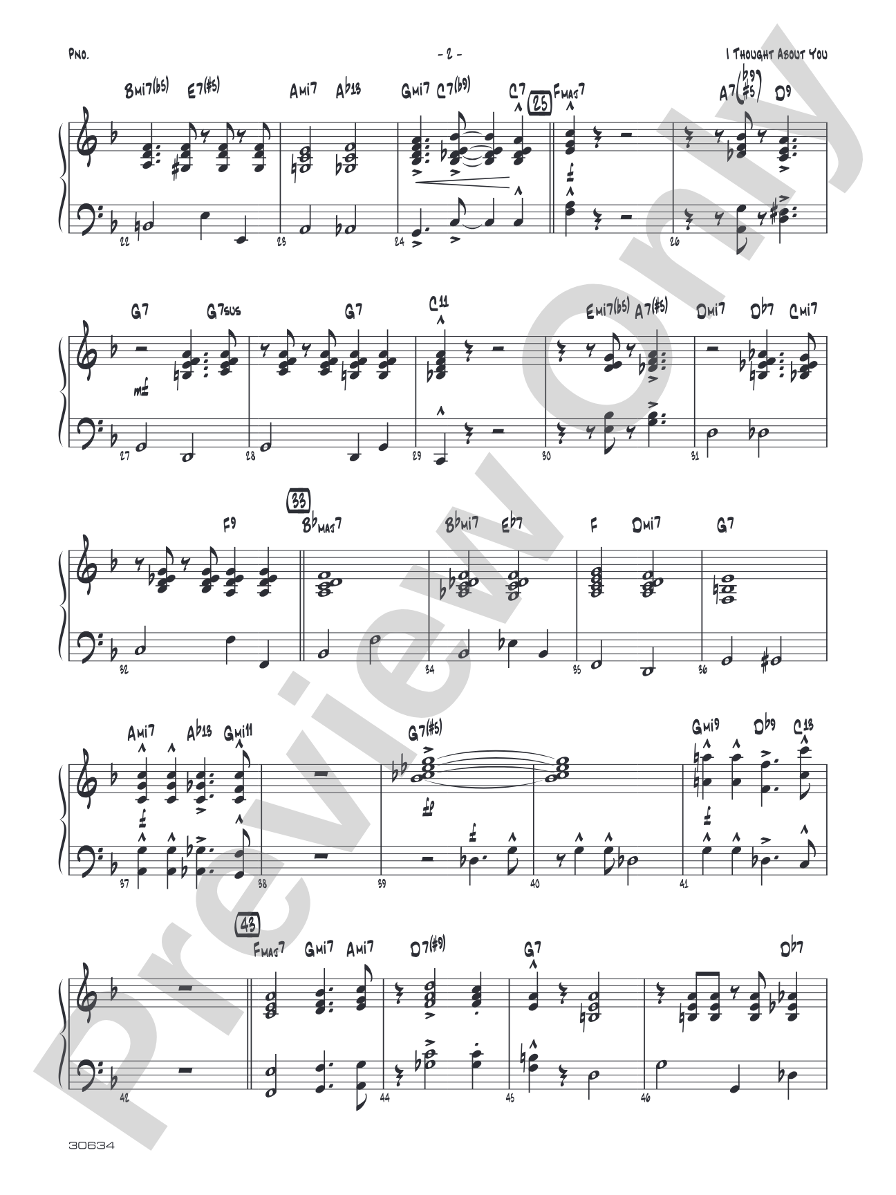 I Thought About You: Piano Accompaniment