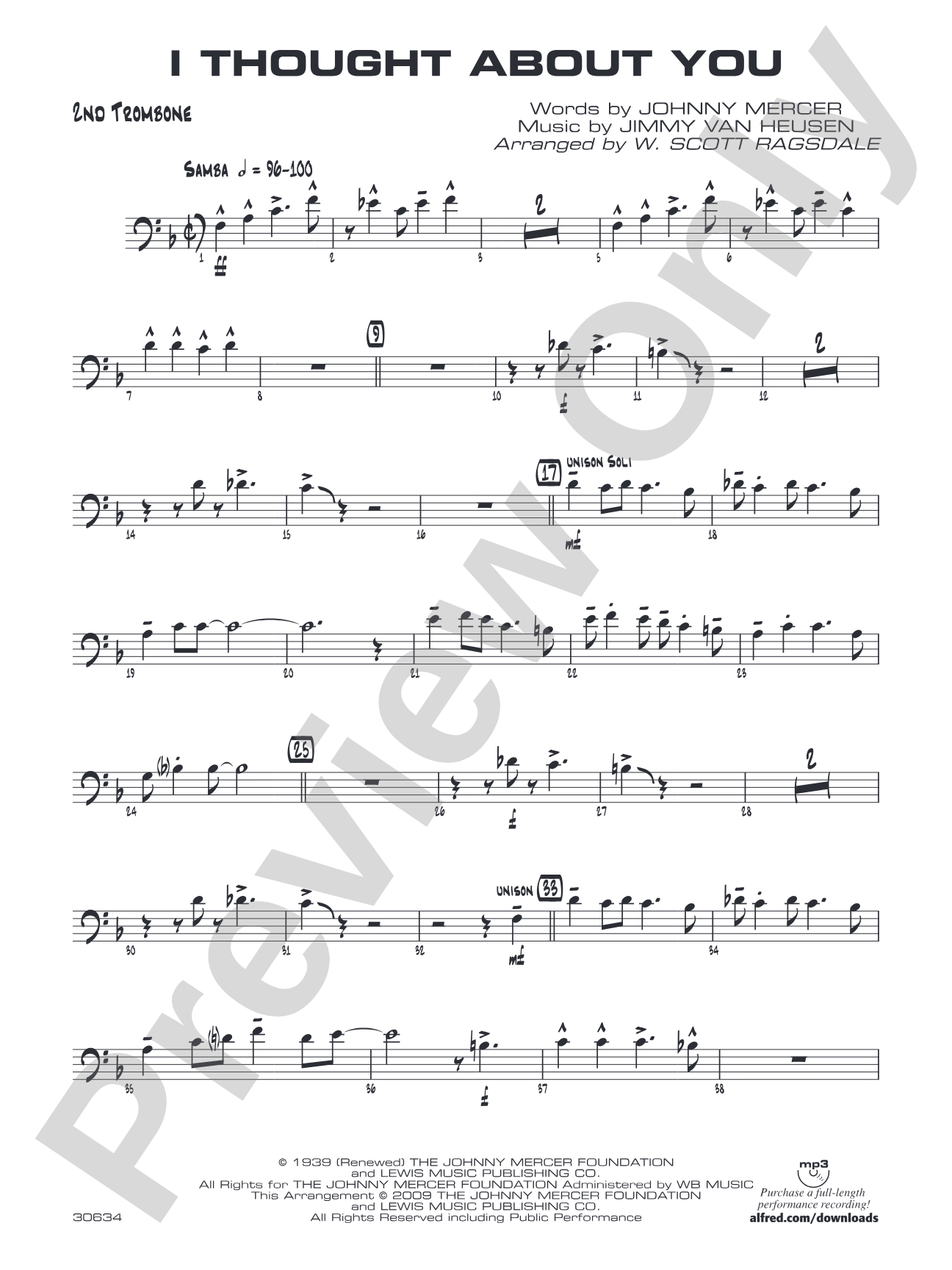 I Thought About You: 2nd Trombone