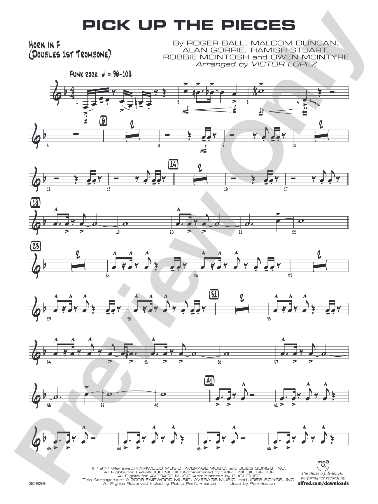 Pick Up the Pieces: 1st F Horn