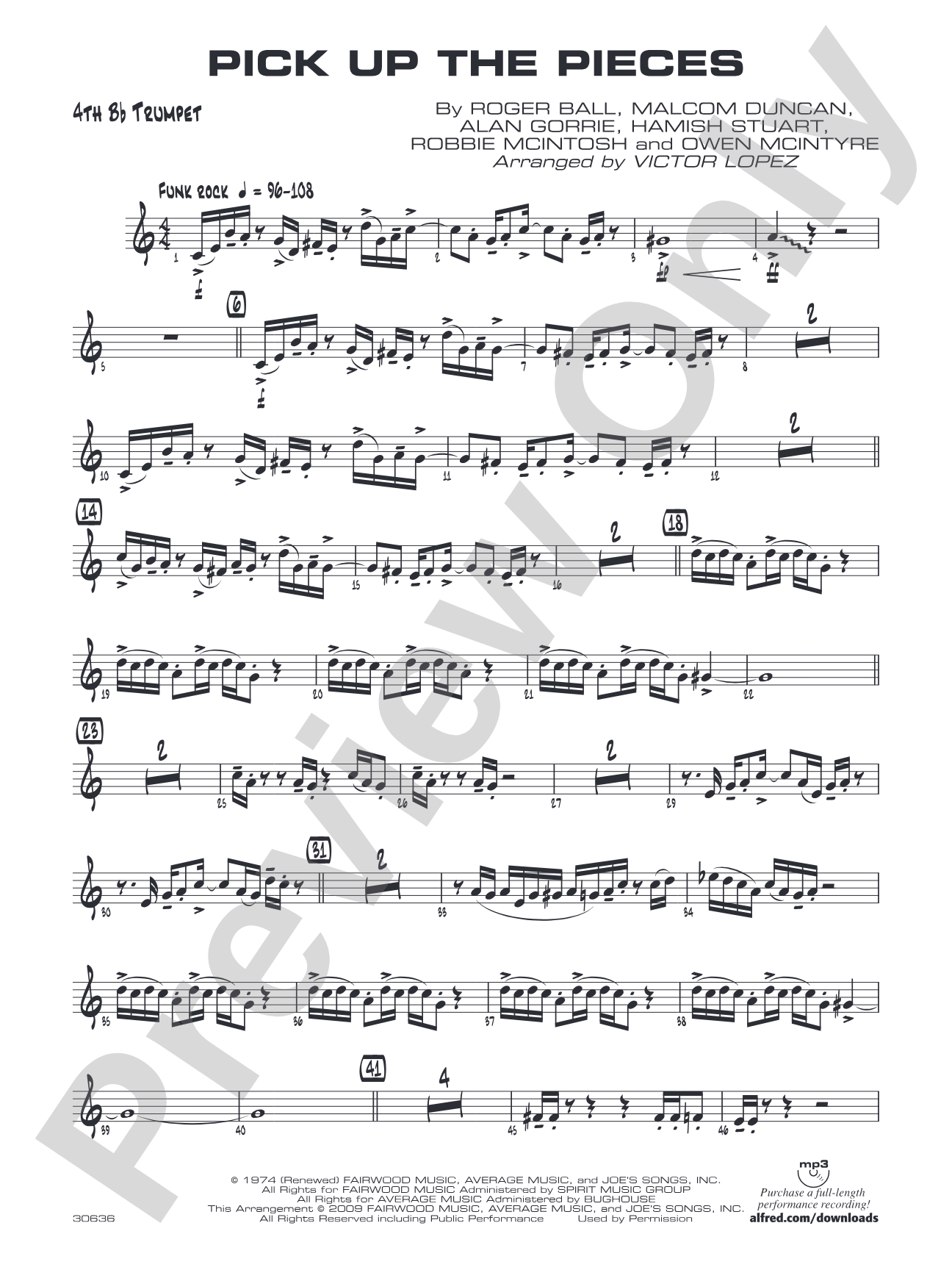 Pick Up the Pieces: 4th B-flat Trumpet