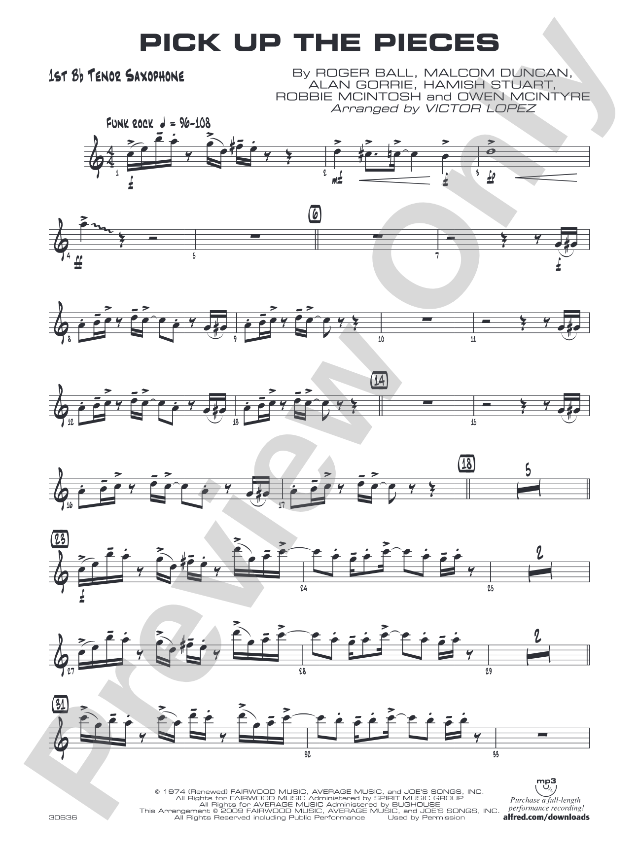 Pick Up the Pieces: B-flat Tenor Saxophone