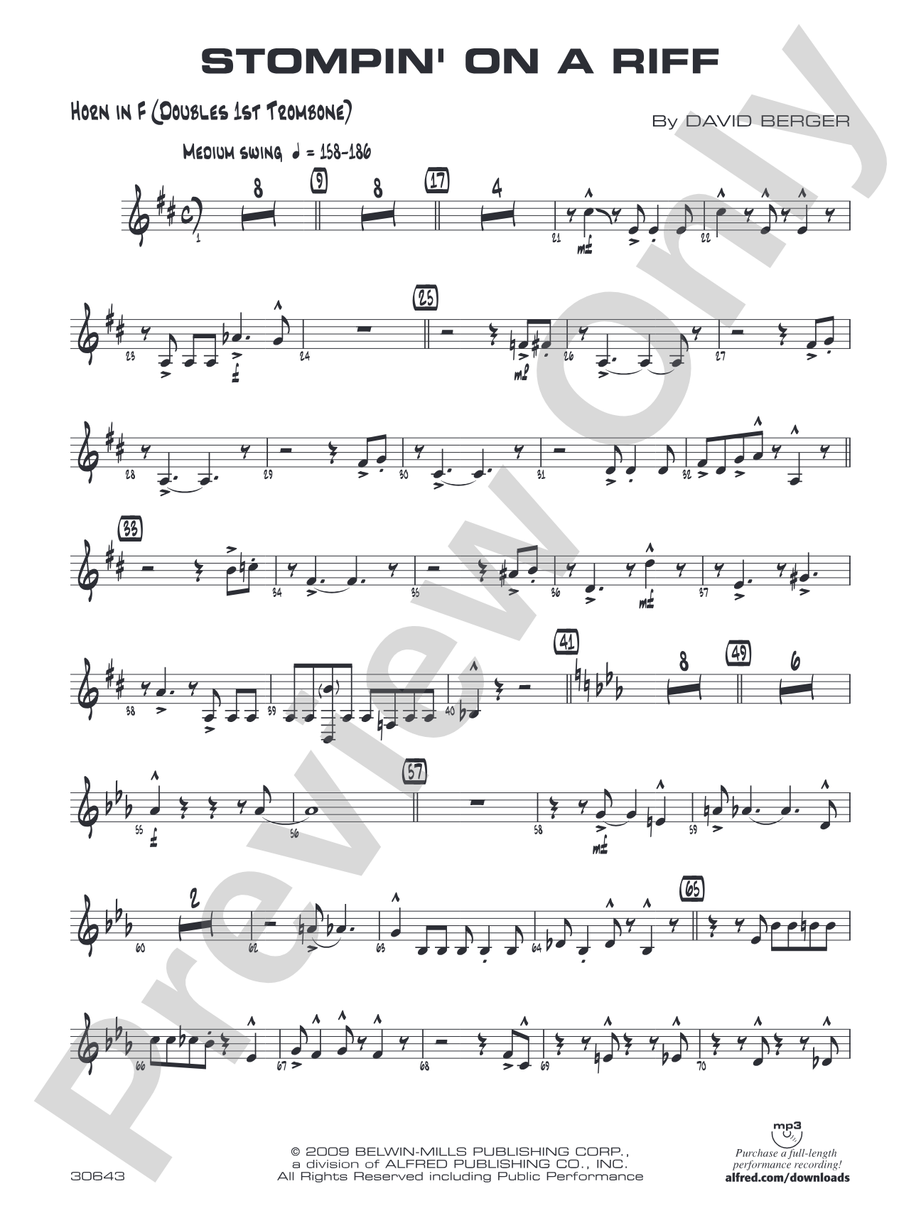 Stompin' on a Riff: 1st F Horn