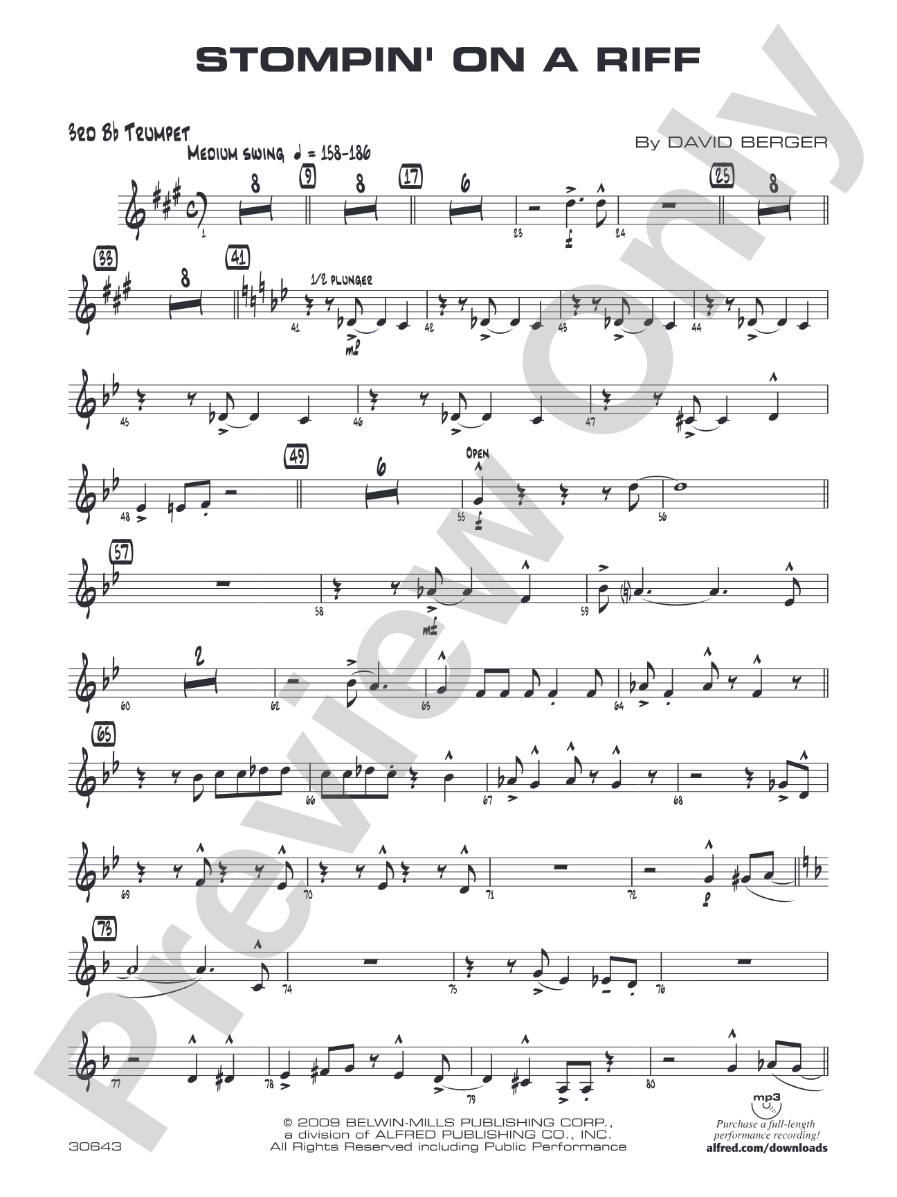 Stompin' on a Riff: 3rd B-flat Trumpet