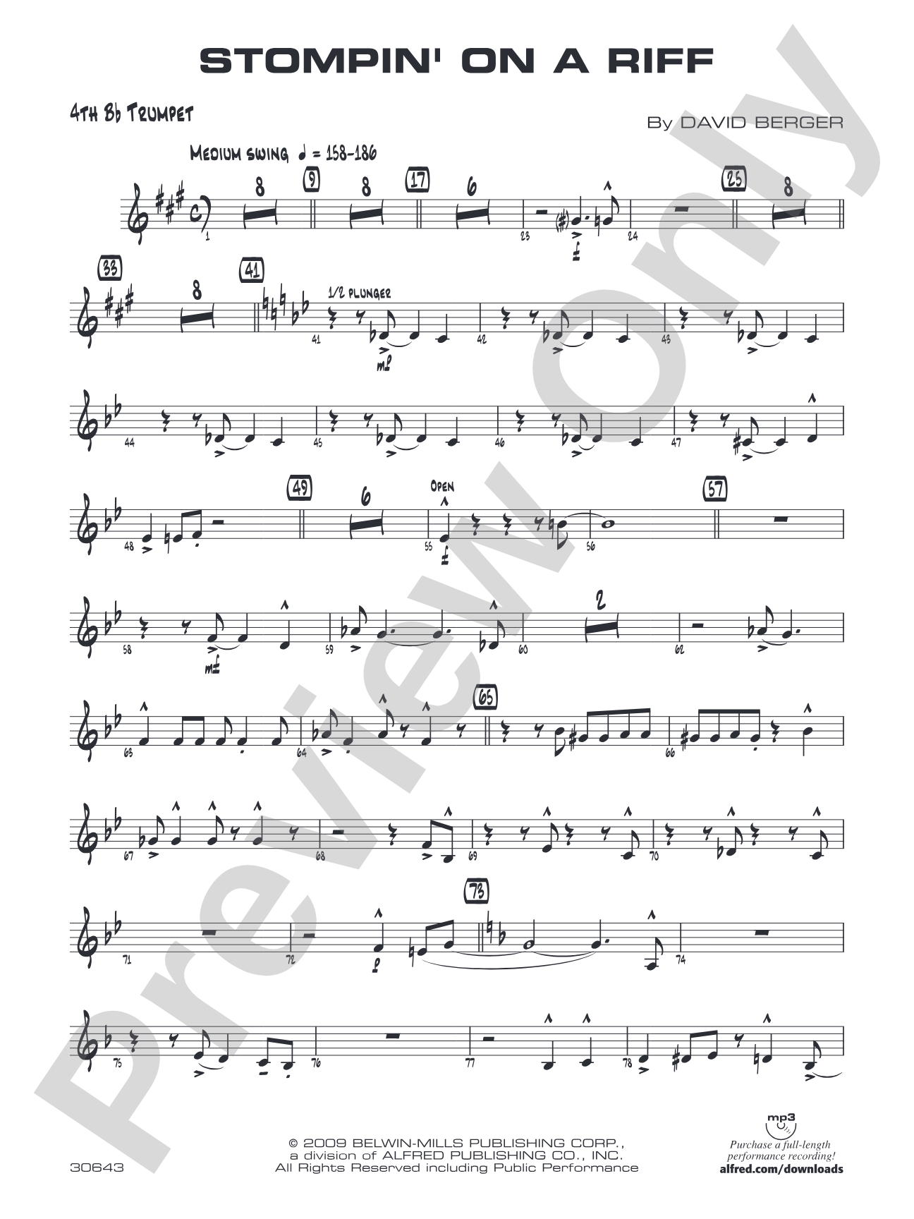 Stompin' on a Riff: 4th B-flat Trumpet