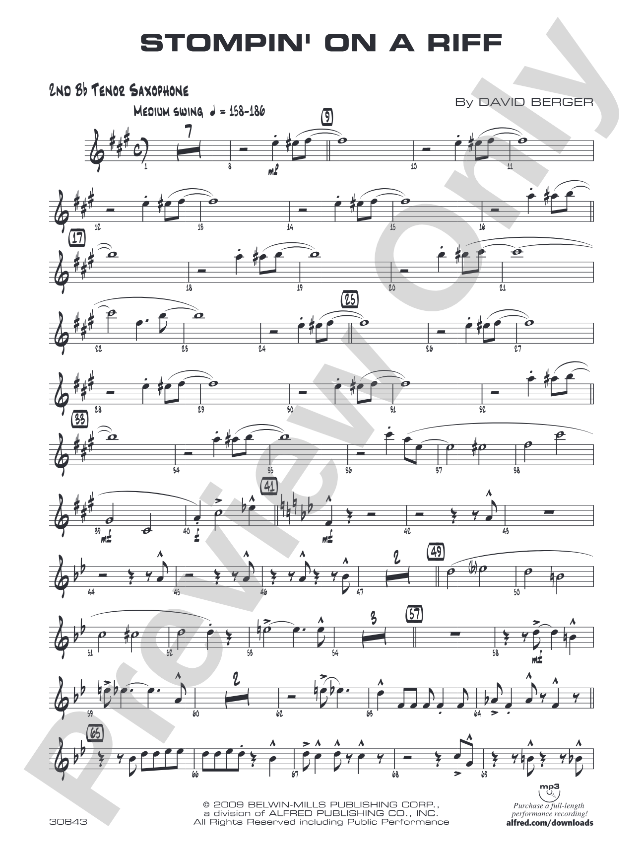 Stompin' on a Riff: 2nd B-flat Tenor Saxophone