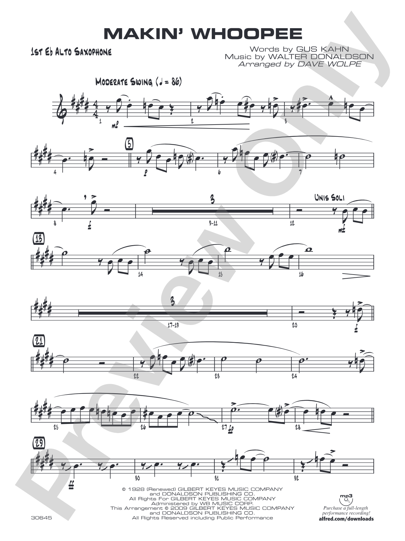 Makin' Whoopee: E-flat Alto Saxophone