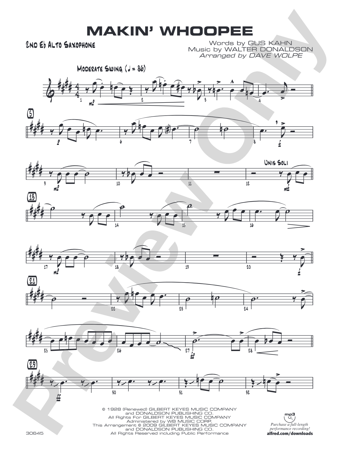 Makin' Whoopee: 2nd E-flat Alto Saxophone