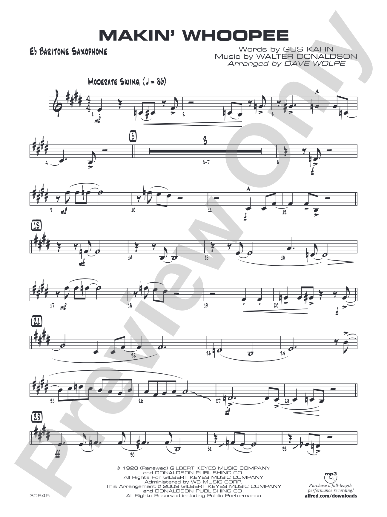 Makin' Whoopee: E-flat Baritone Saxophone