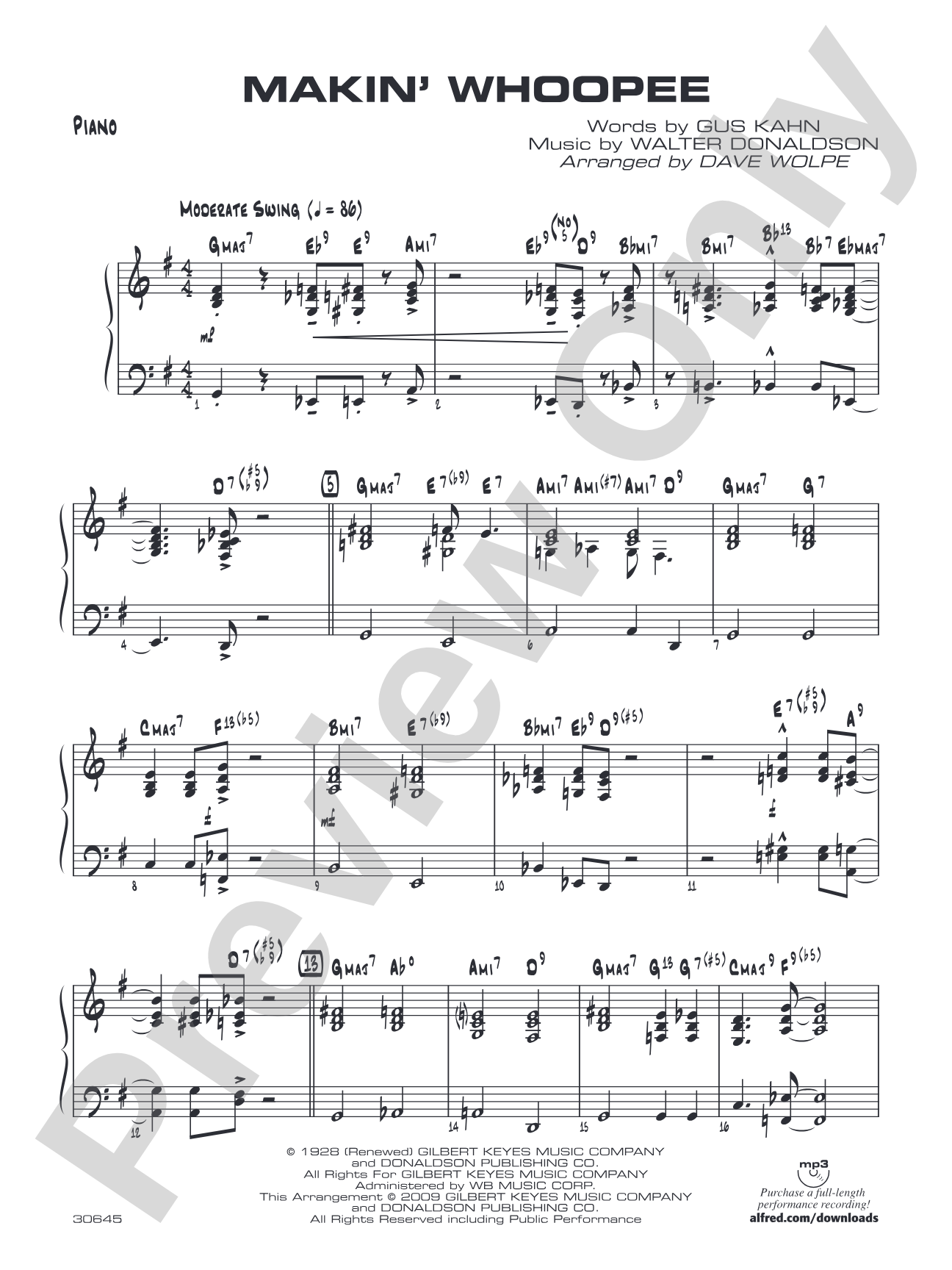 Makin' Whoopee: Piano Accompaniment