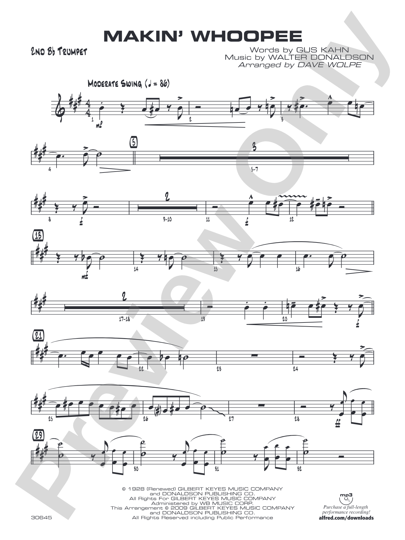 Makin' Whoopee: 2nd B-flat Trumpet