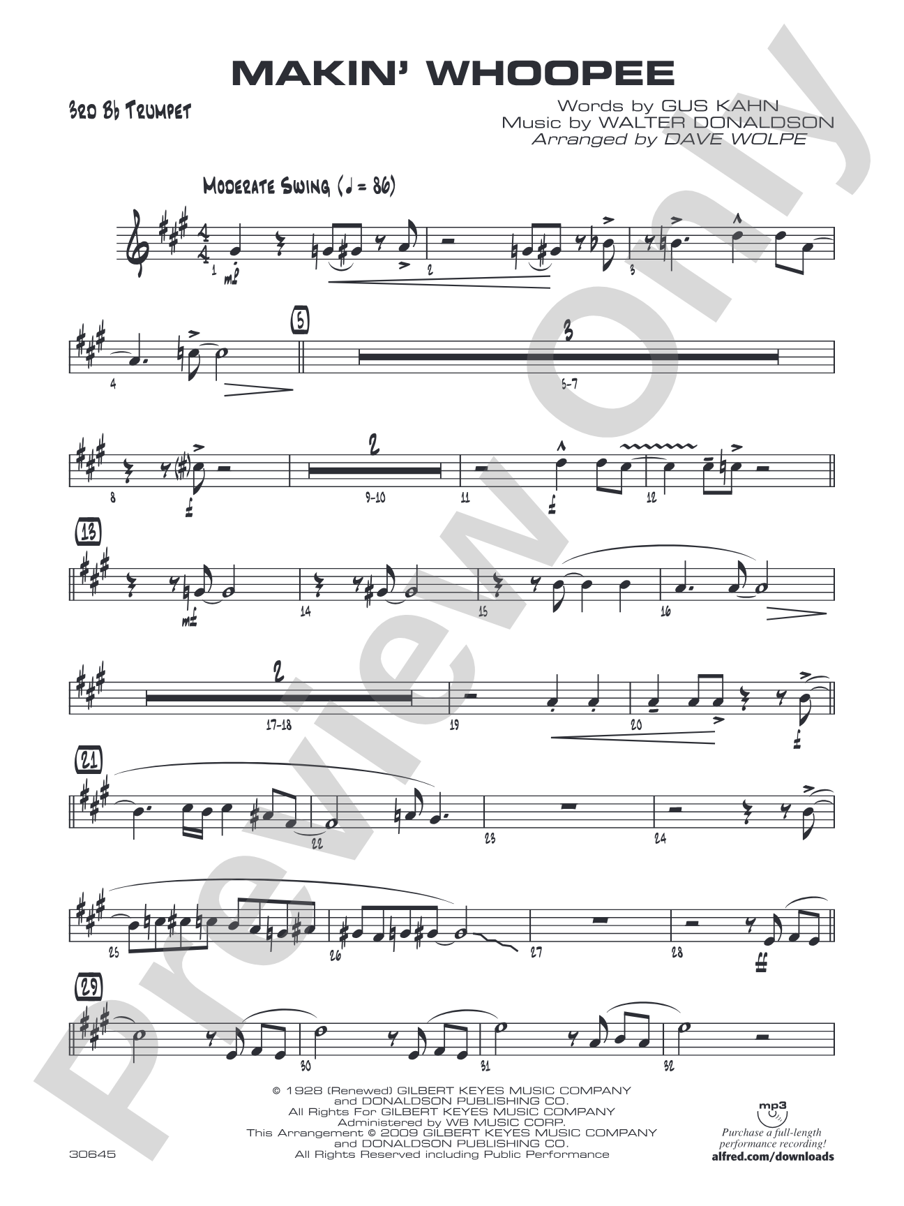 Makin' Whoopee: 3rd B-flat Trumpet