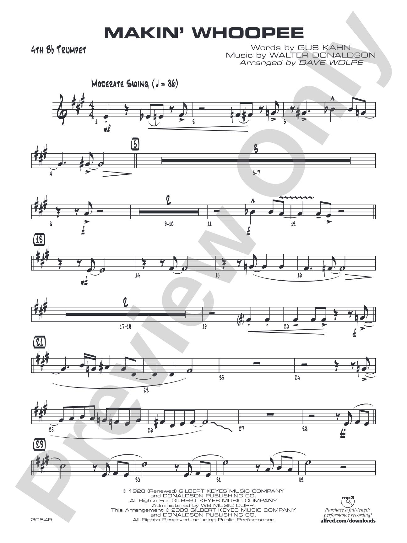 Makin' Whoopee: 4th B-flat Trumpet