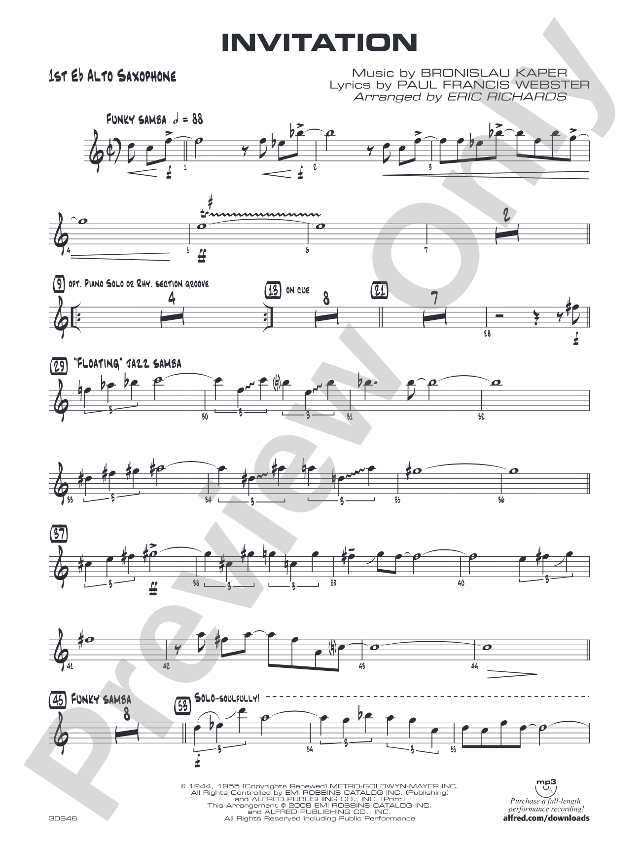 Invitation: E-flat Alto Saxophone