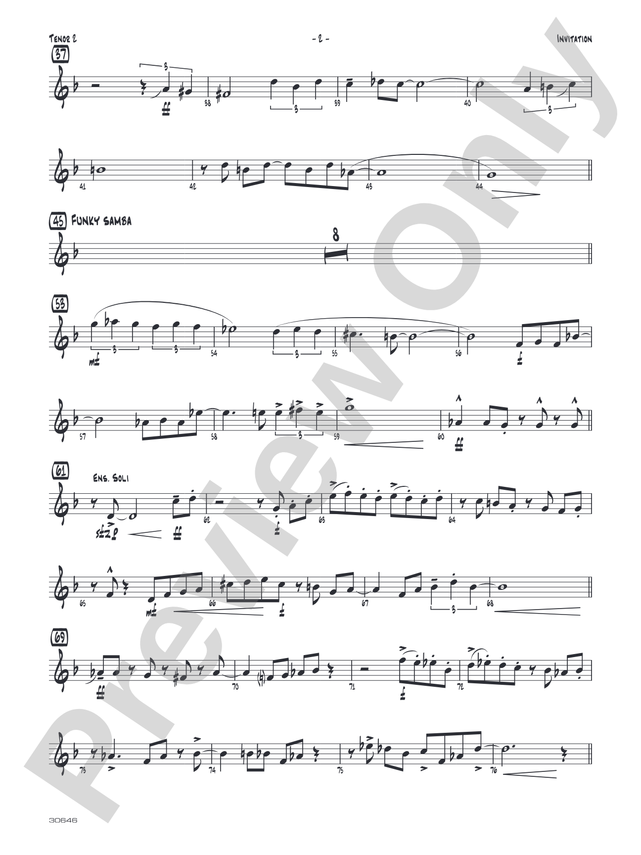 Invitation: 2nd B-flat Tenor Saxophone