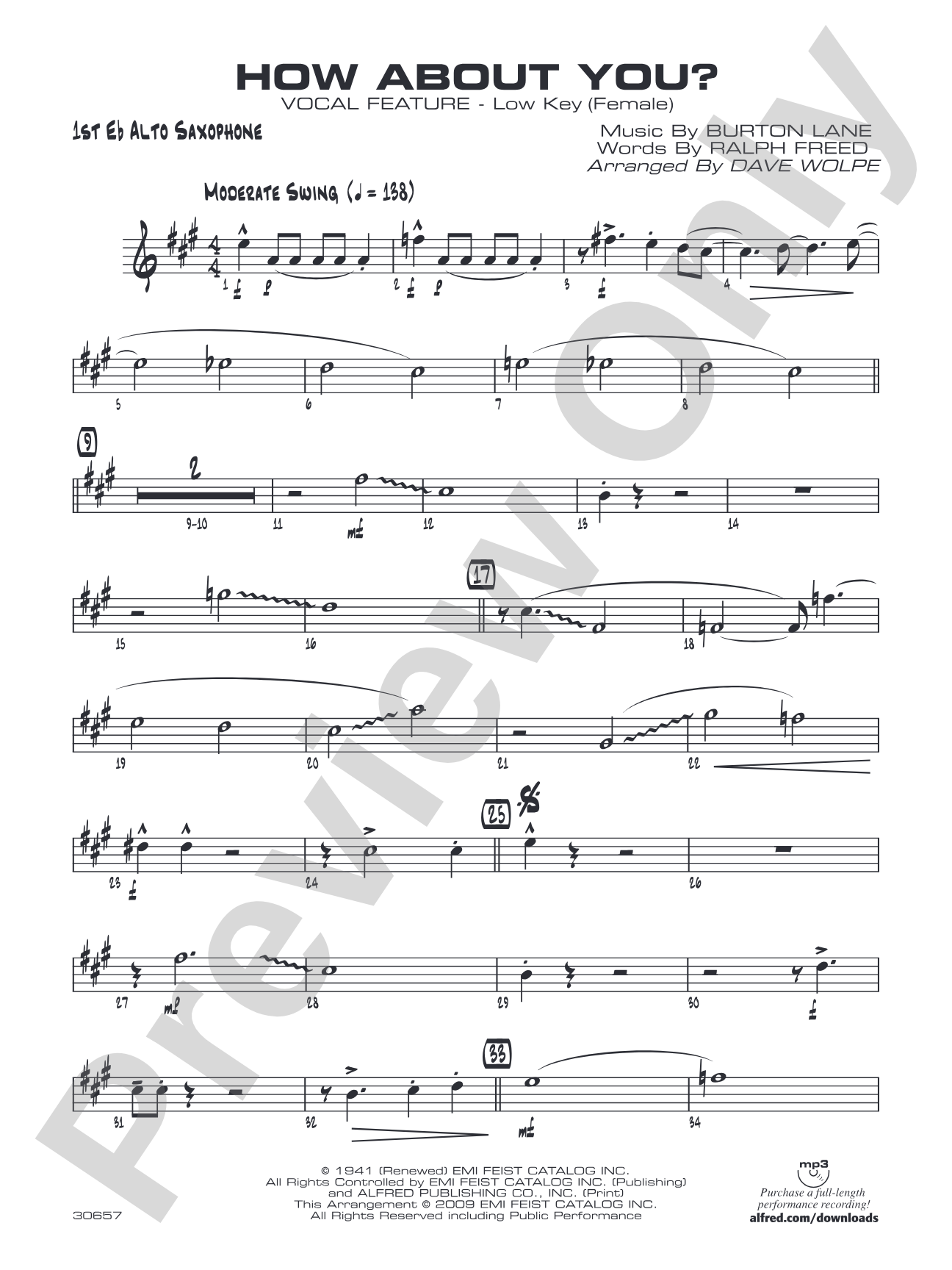 How About You?: E-flat Alto Saxophone