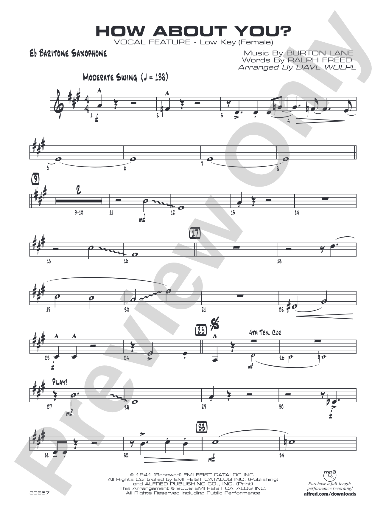 How About You?: E-flat Baritone Saxophone