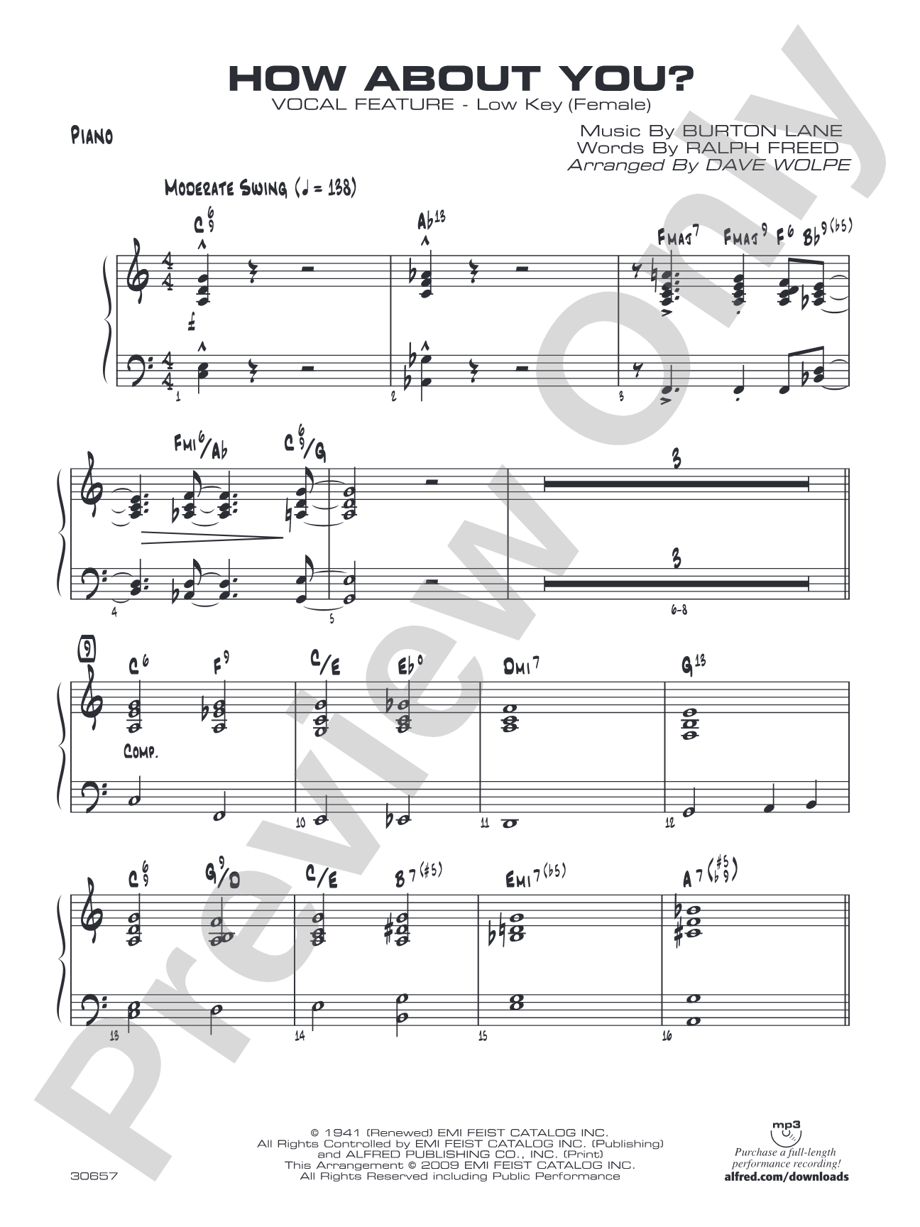 How About You?: Piano Accompaniment
