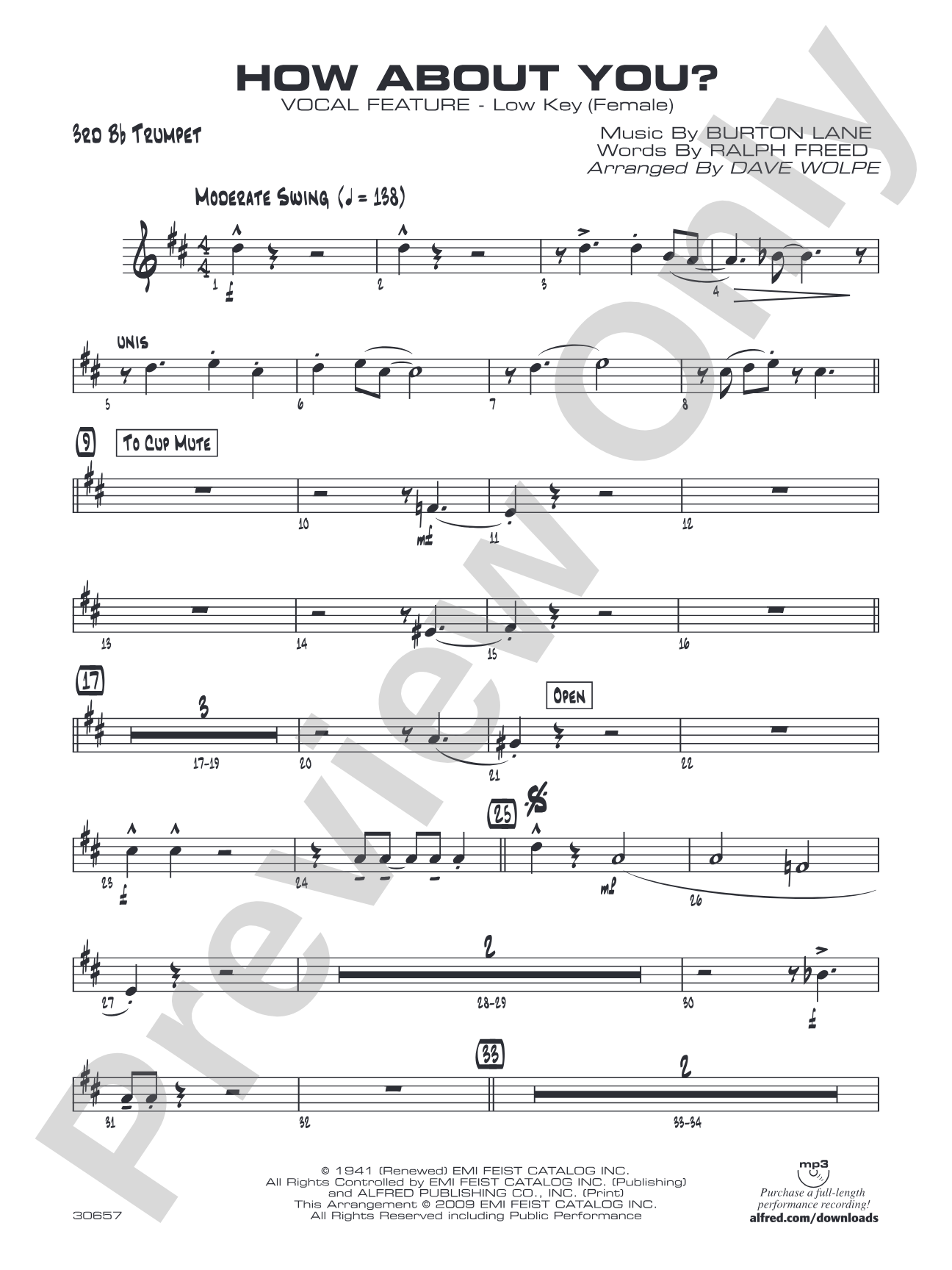 How About You?: 3rd B-flat Trumpet