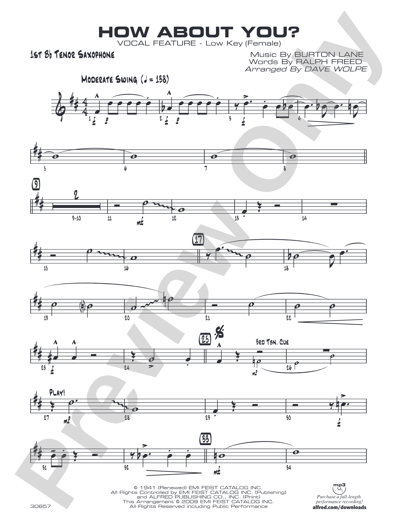 How About You?: B-flat Tenor Saxophone