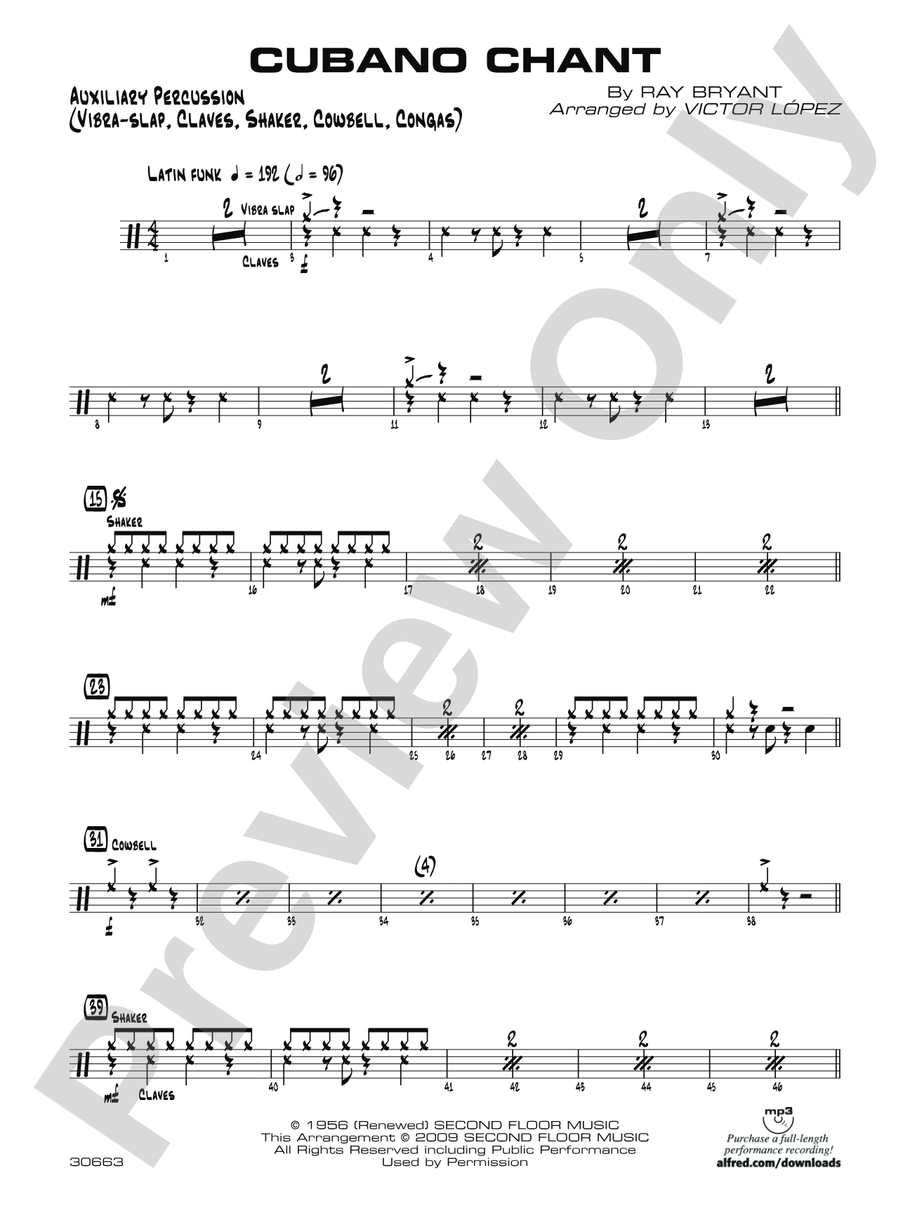Cubano Chant: Auxiliary Percussion