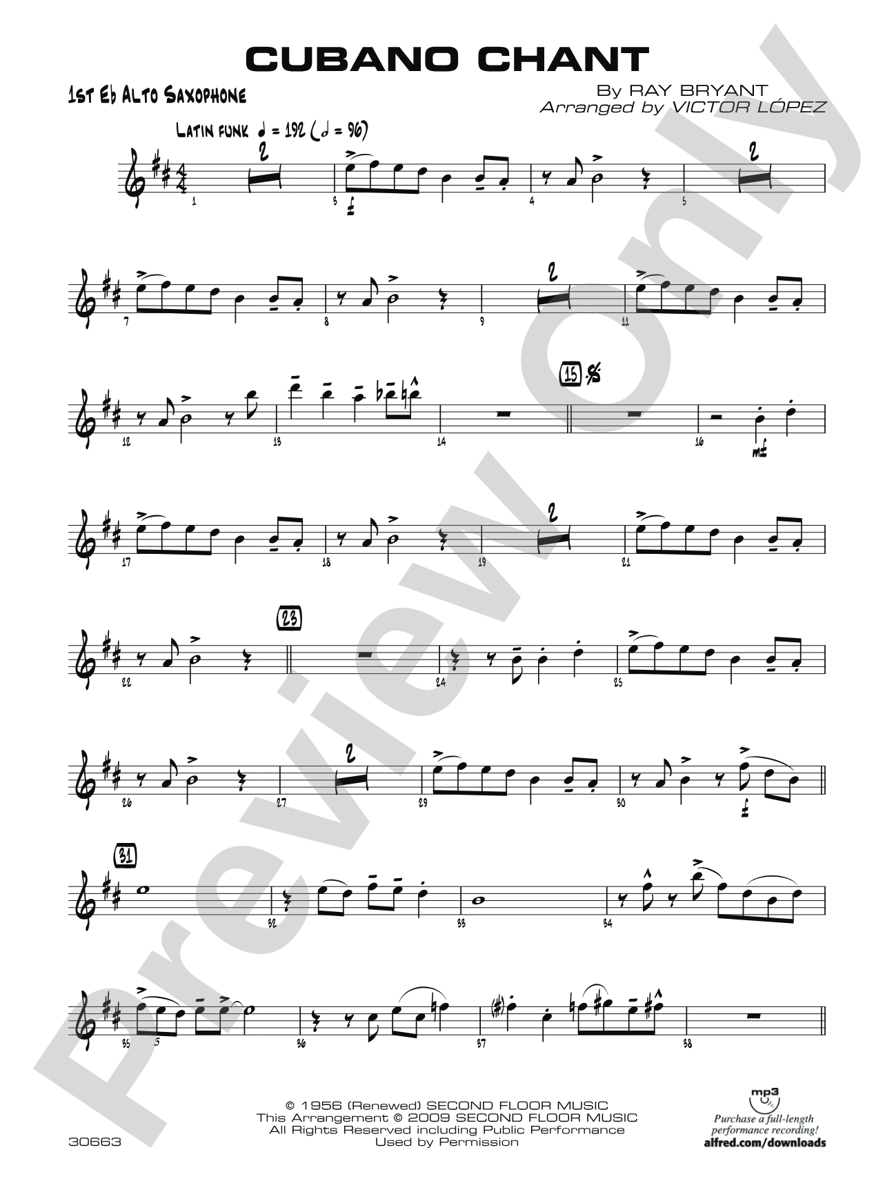 Cubano Chant: E-flat Alto Saxophone