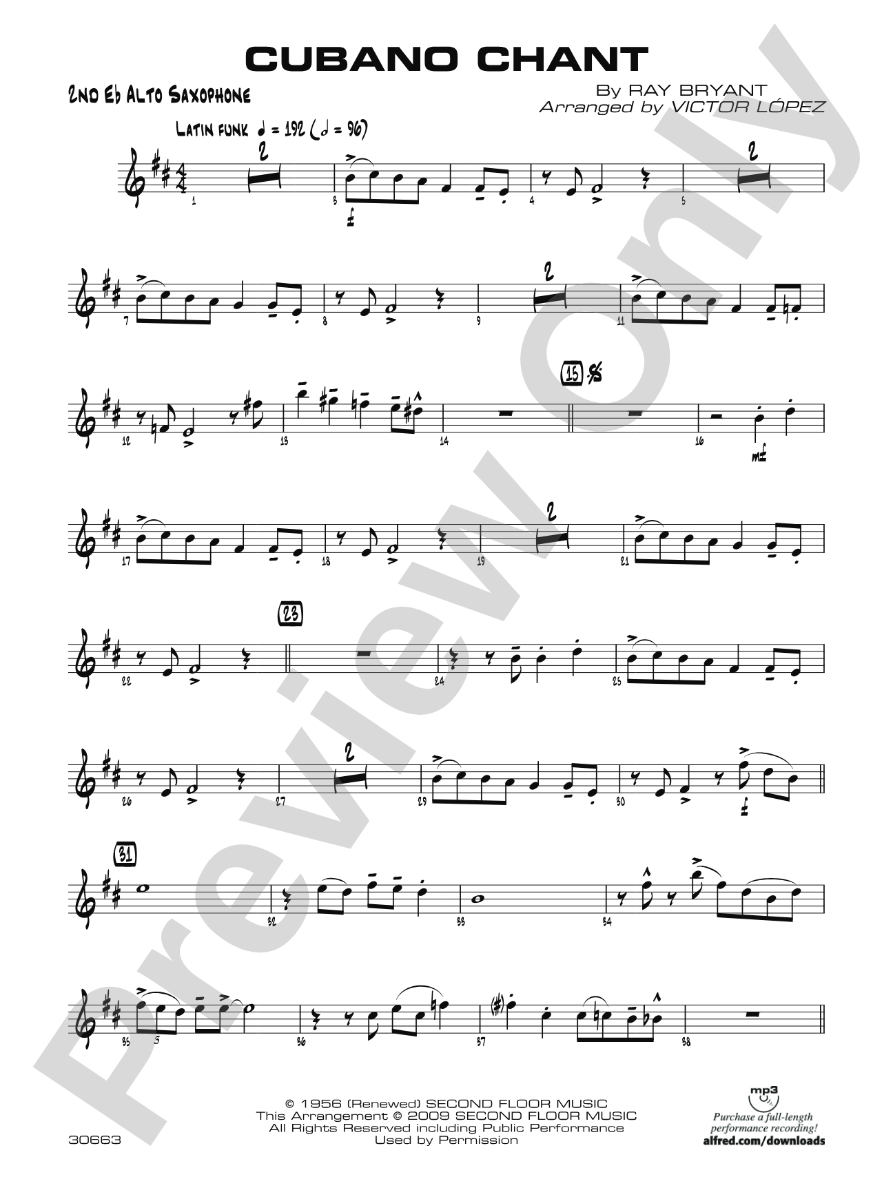 Cubano Chant: 2nd E-flat Alto Saxophone