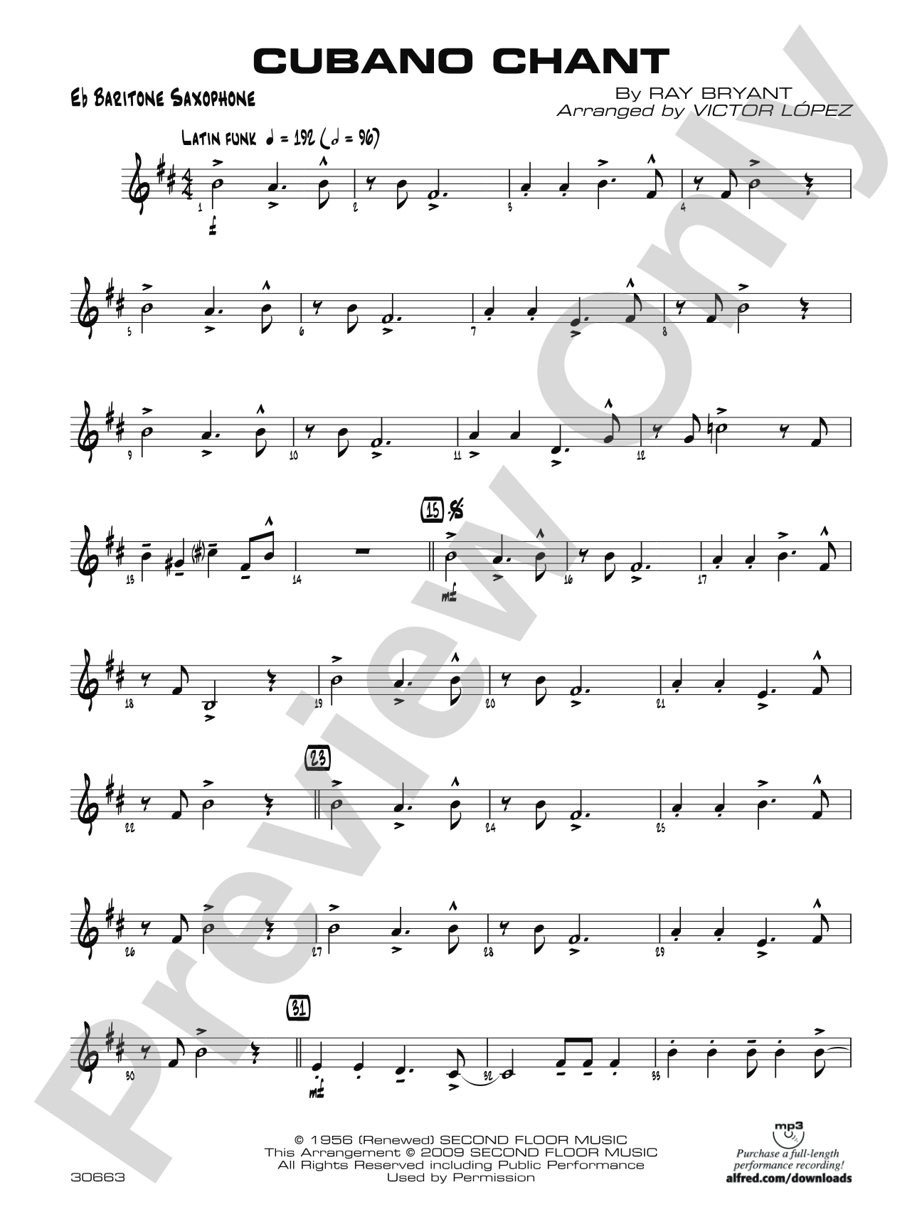 Cubano Chant: E-flat Baritone Saxophone