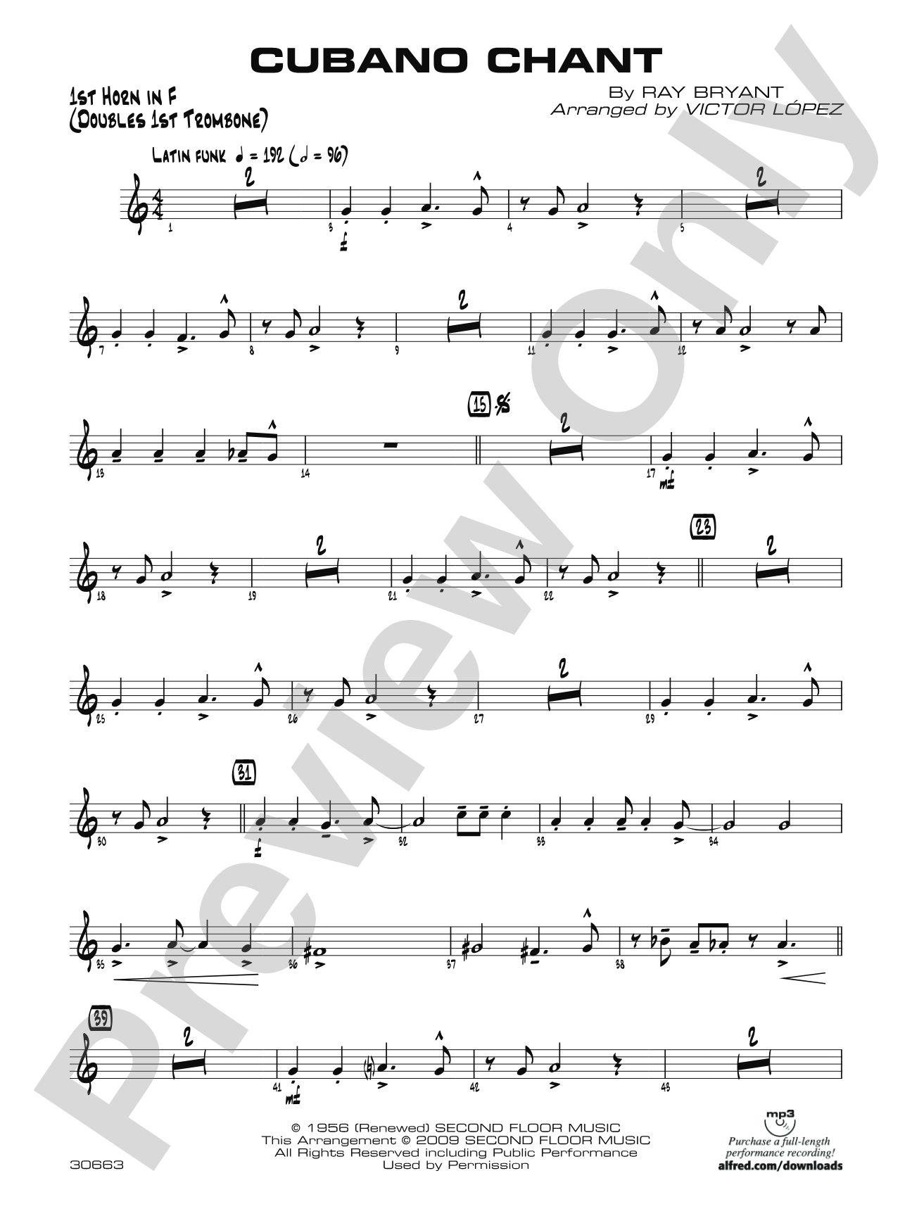 Cubano Chant: 1st F Horn