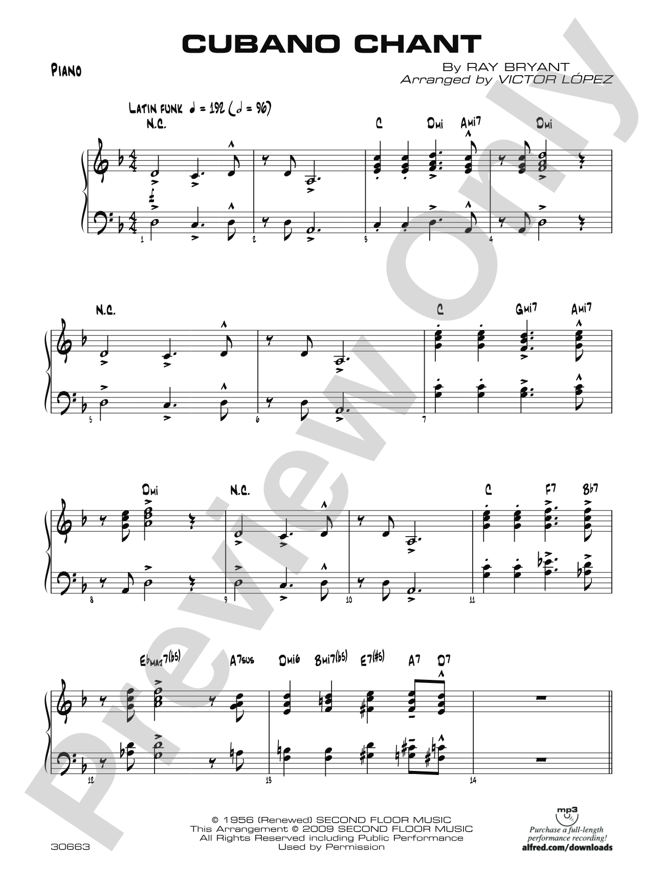 Cubano Chant: Piano Accompaniment