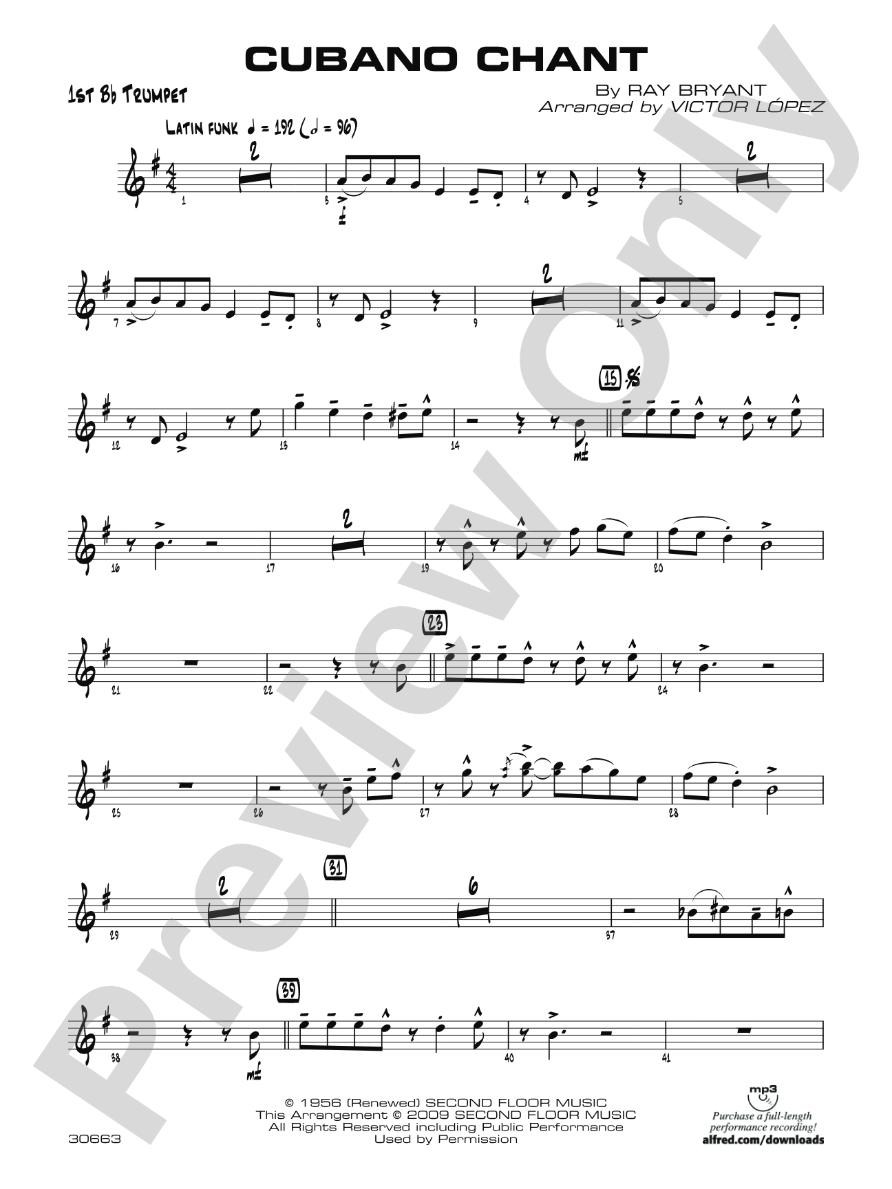Cubano Chant: 1st B-flat Trumpet