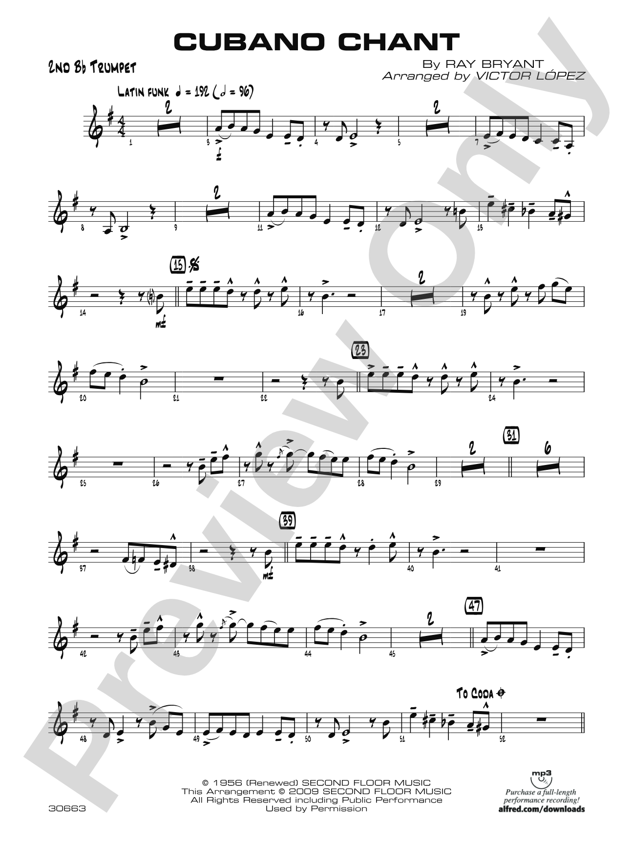 Cubano Chant: 2nd B-flat Trumpet