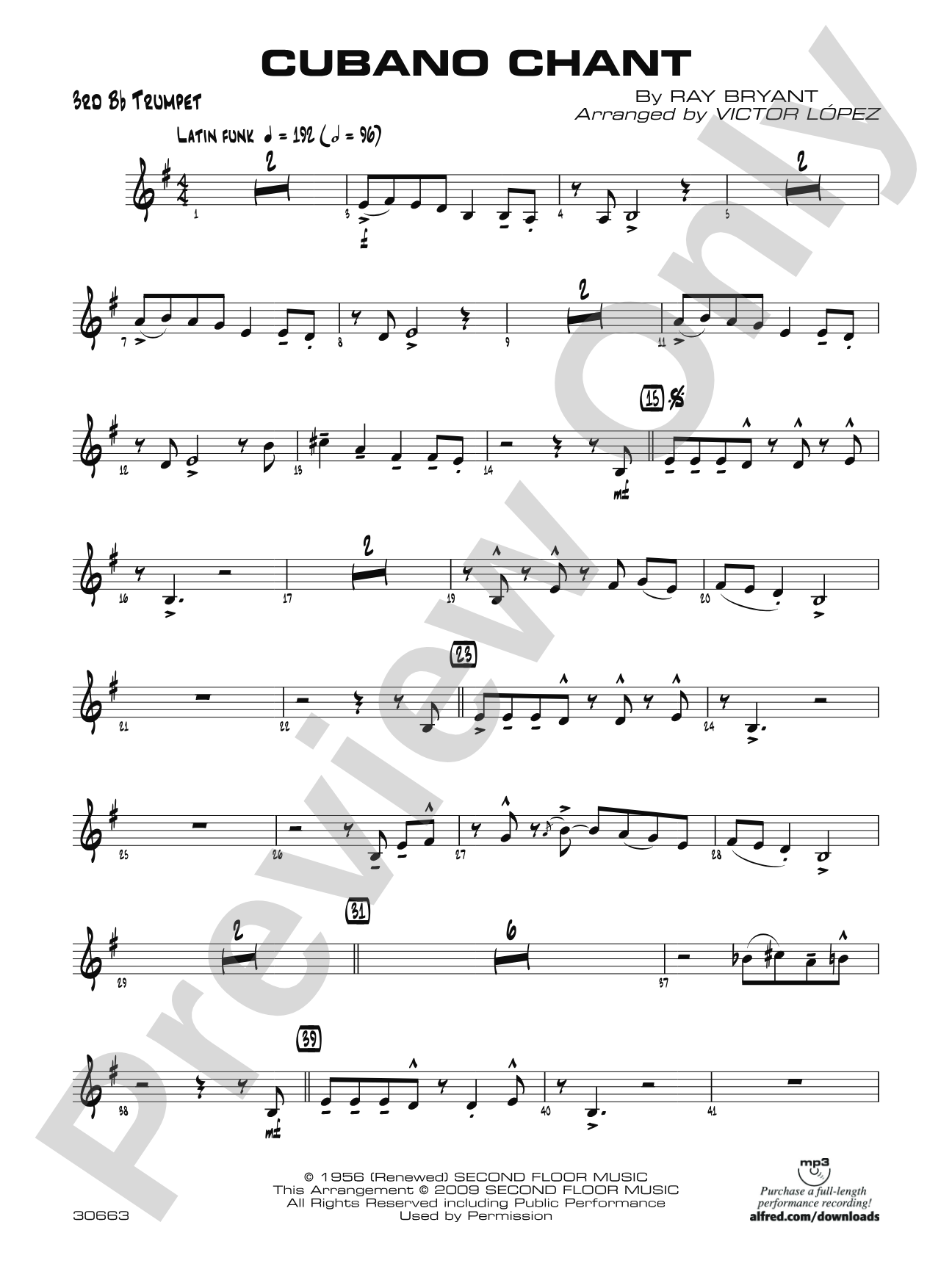 Cubano Chant: 3rd B-flat Trumpet