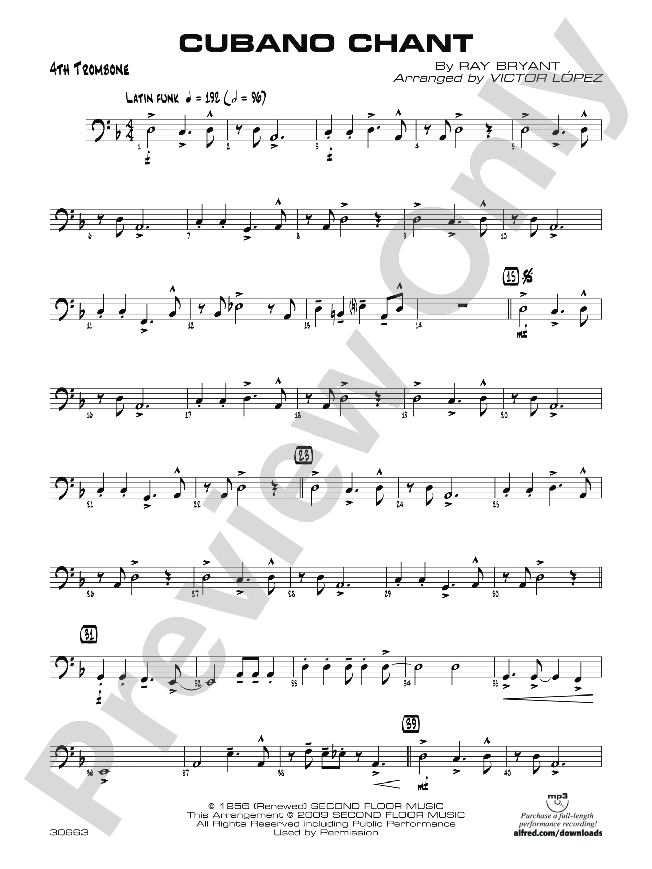 Cubano Chant: 4th Trombone