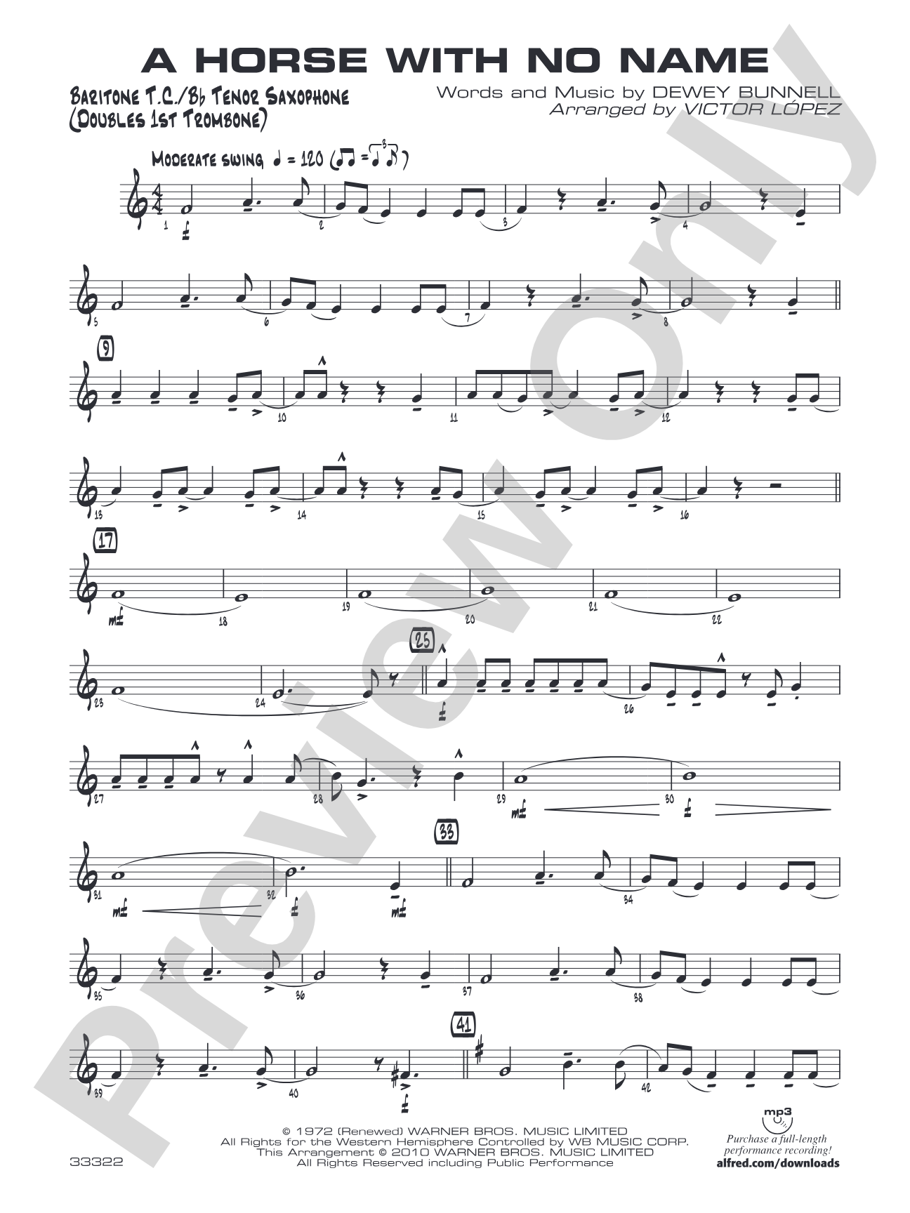 A Horse with No Name: Baritone T.C.