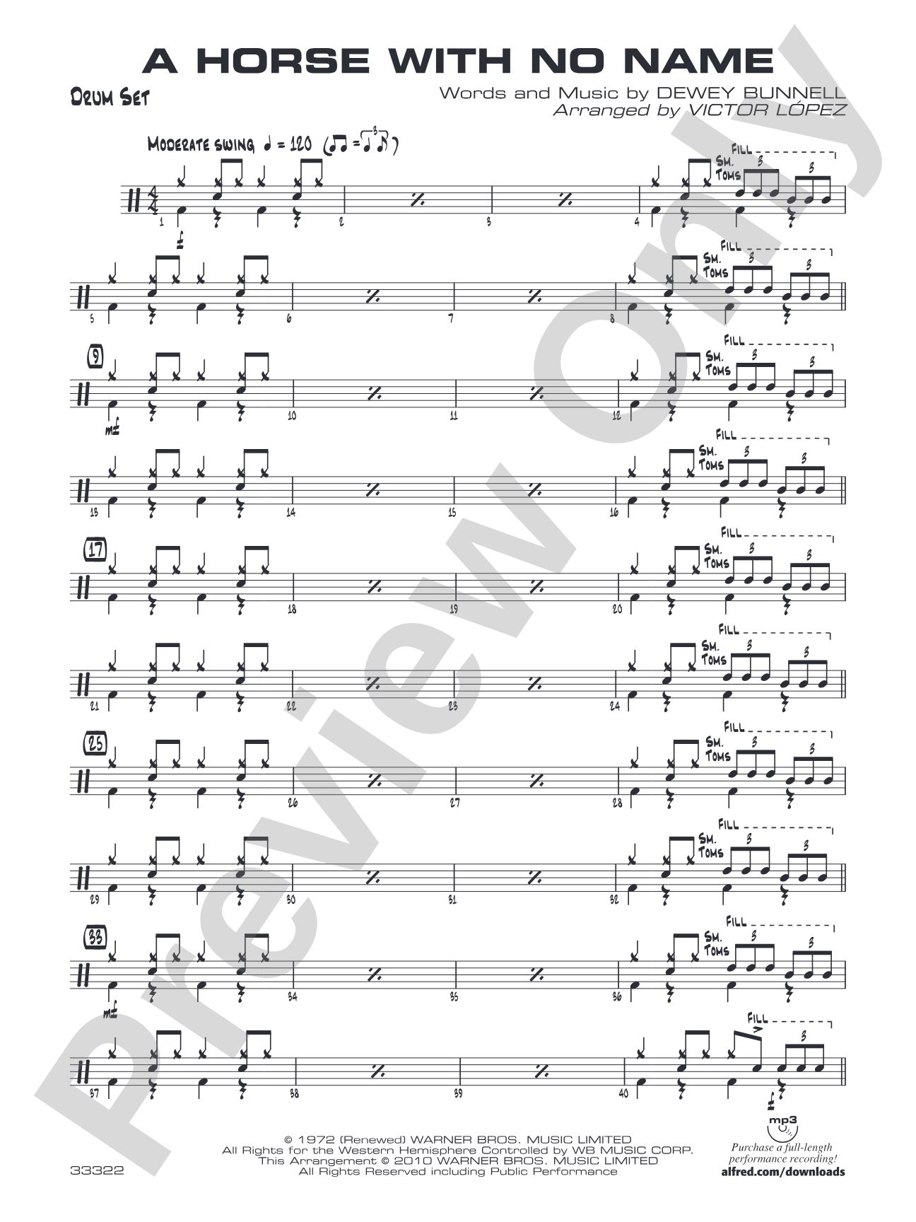 A Horse with No Name: Drums
