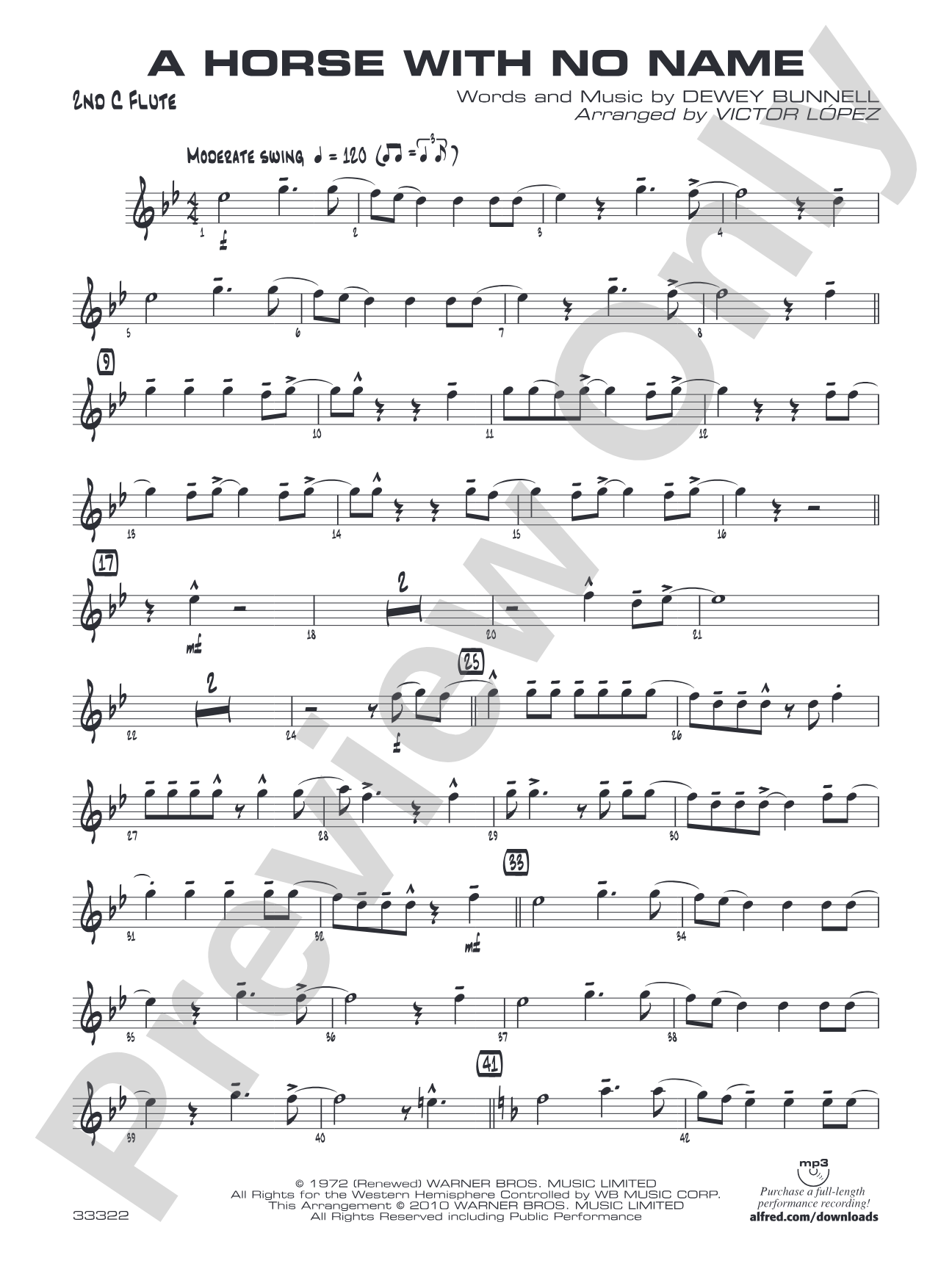 A Horse with No Name: 2nd Flute