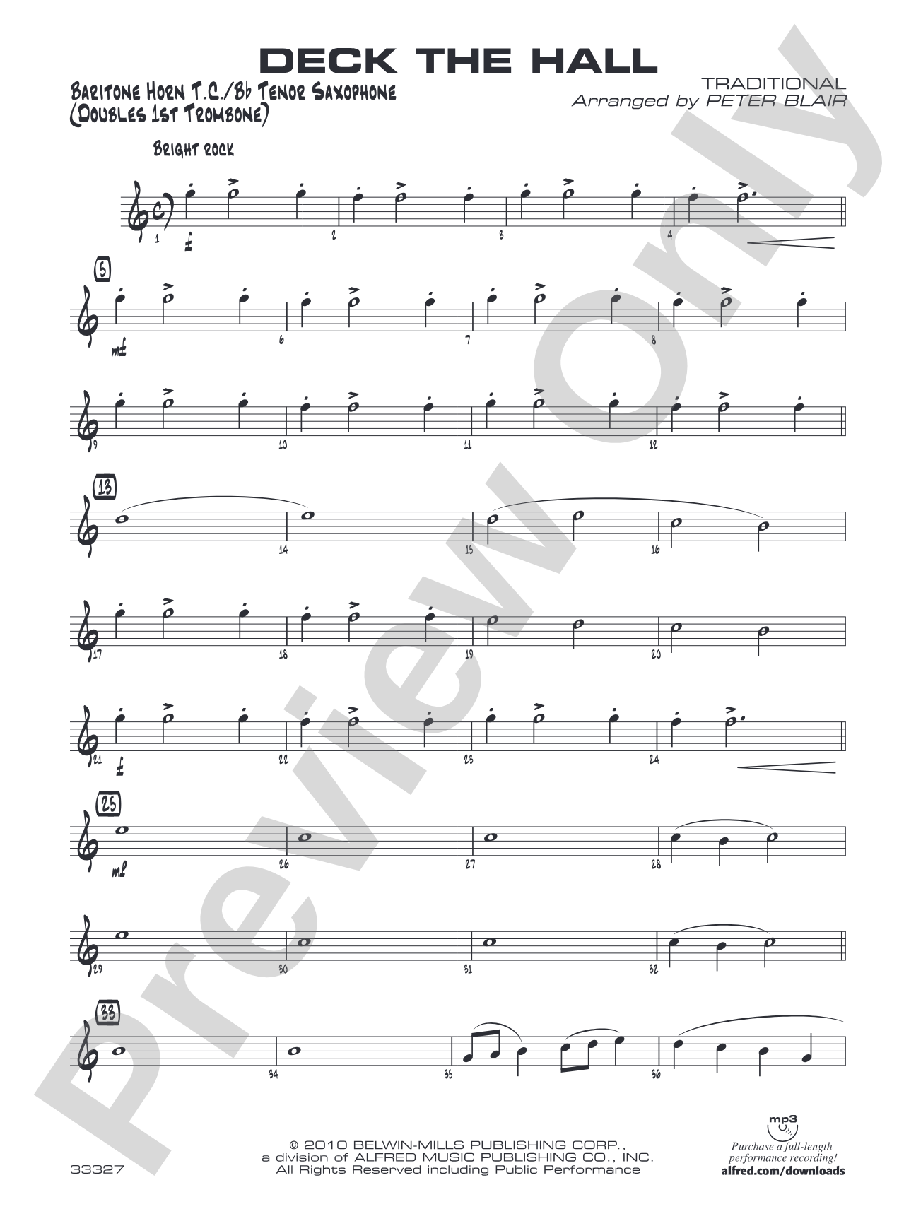 Deck the Hall: Baritone T.C.