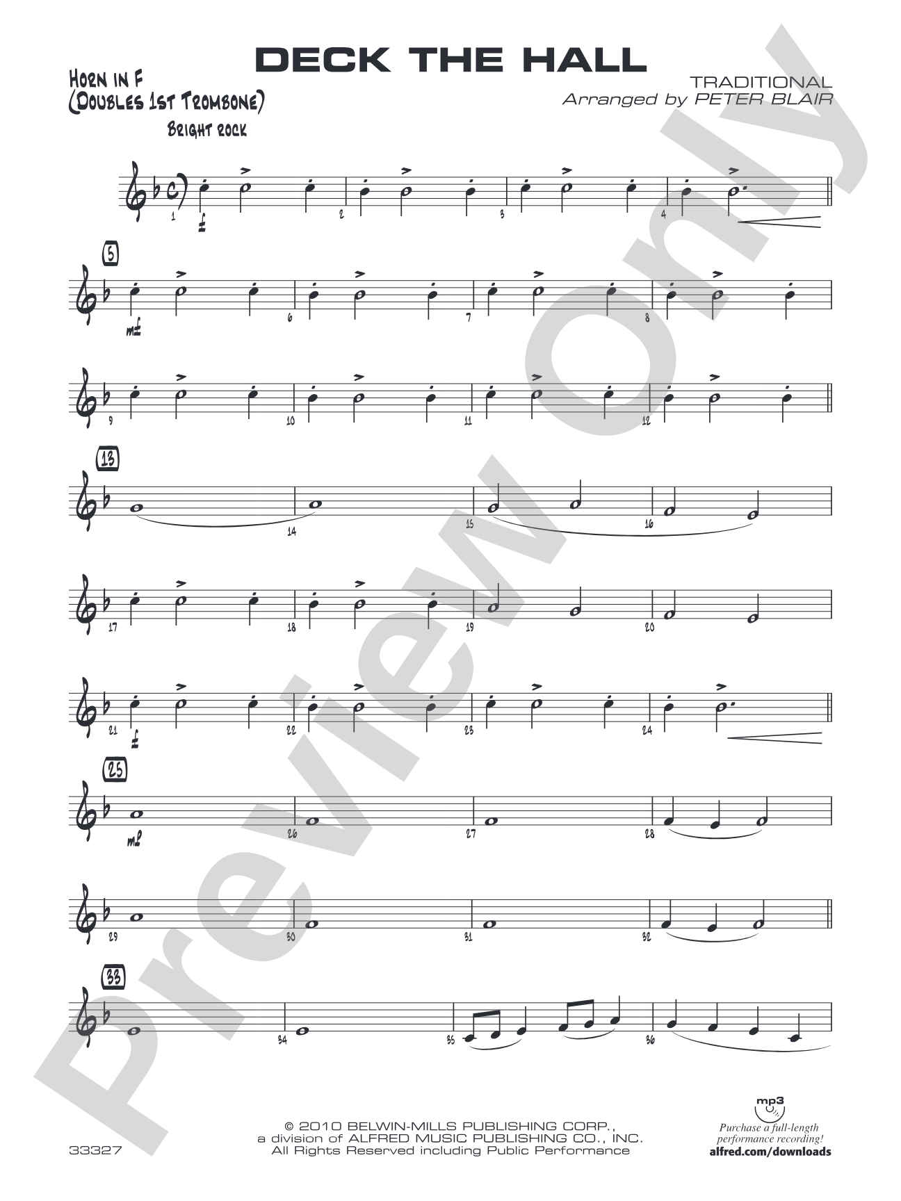 Deck the Hall: 1st F Horn