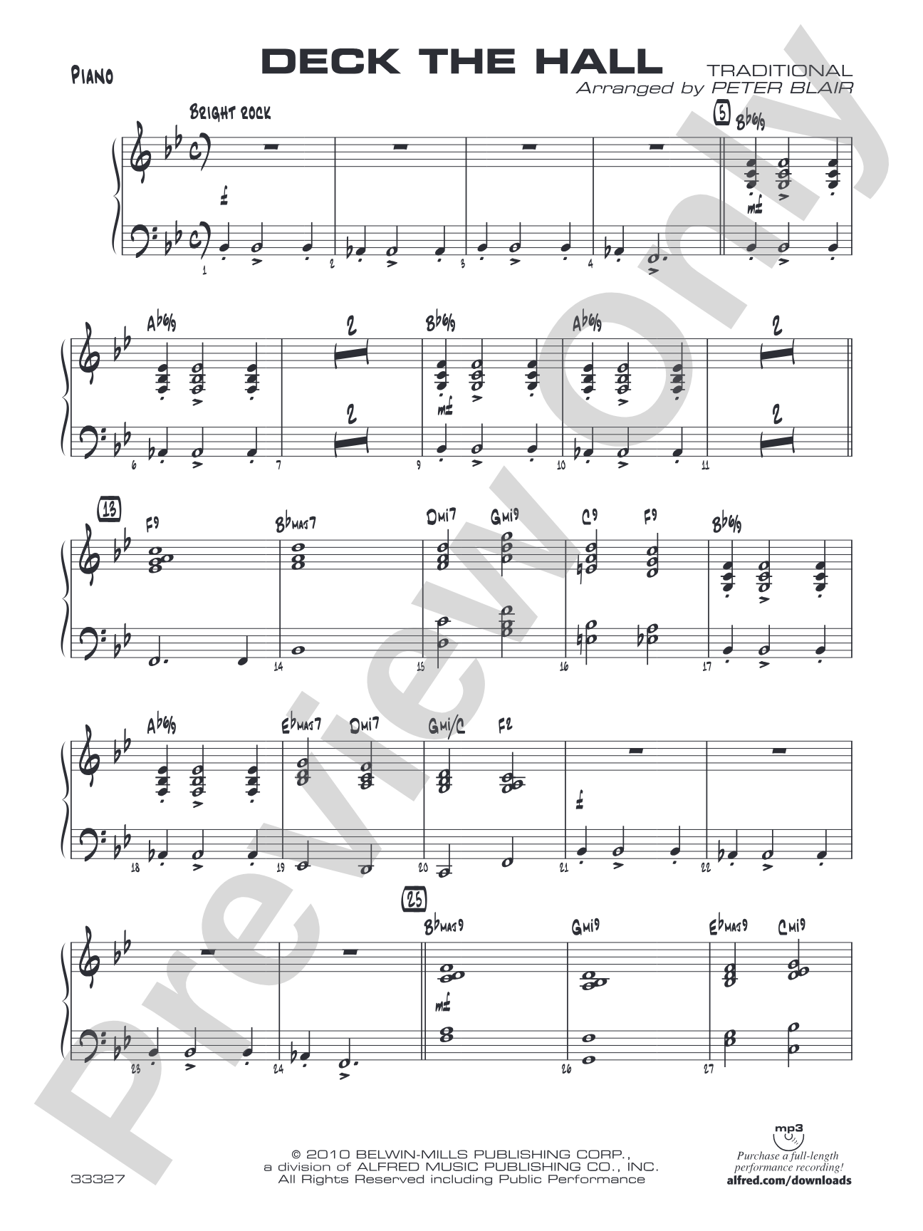 Deck the Hall: Piano Accompaniment
