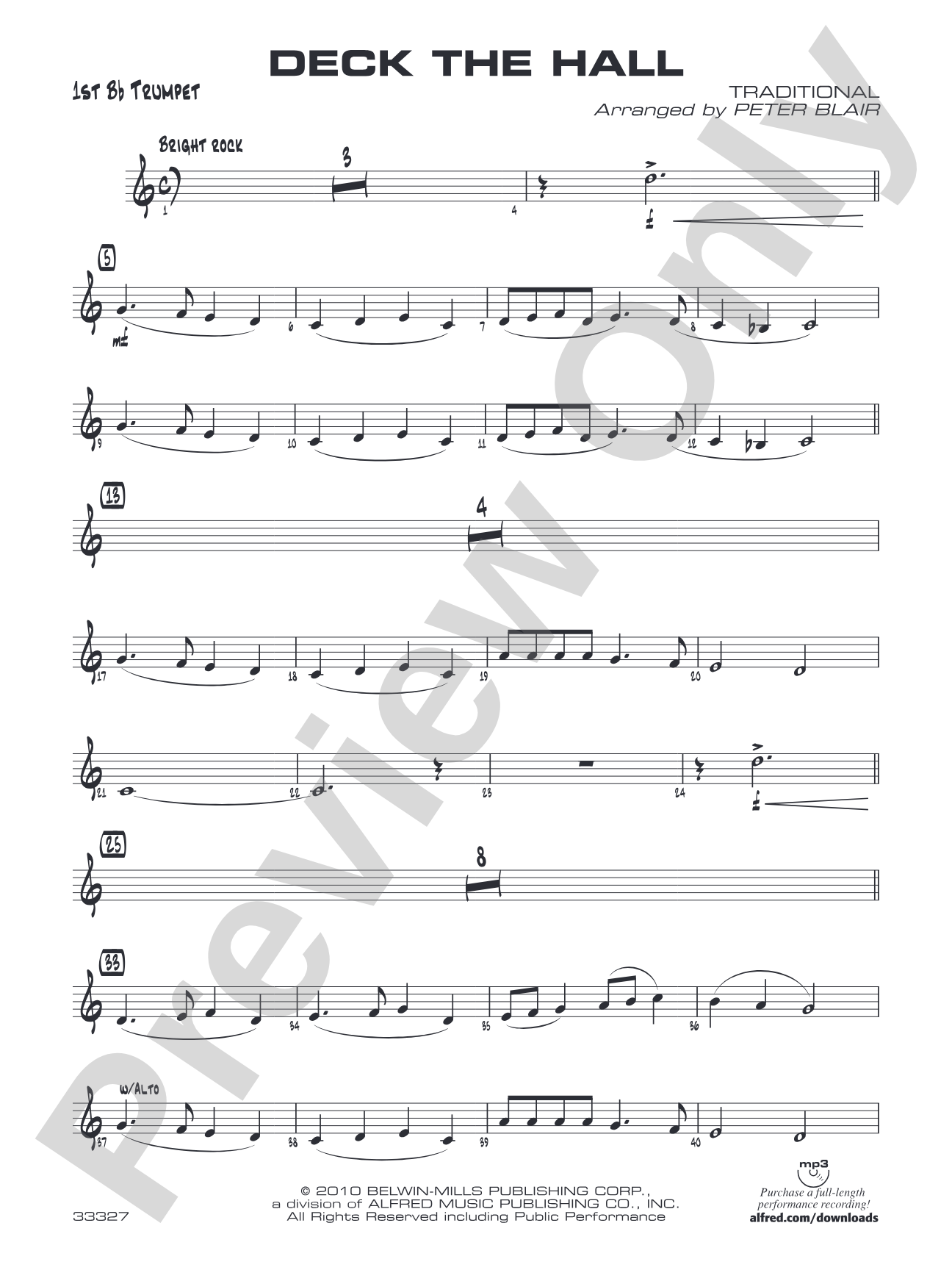 Deck the Hall: 1st B-flat Trumpet
