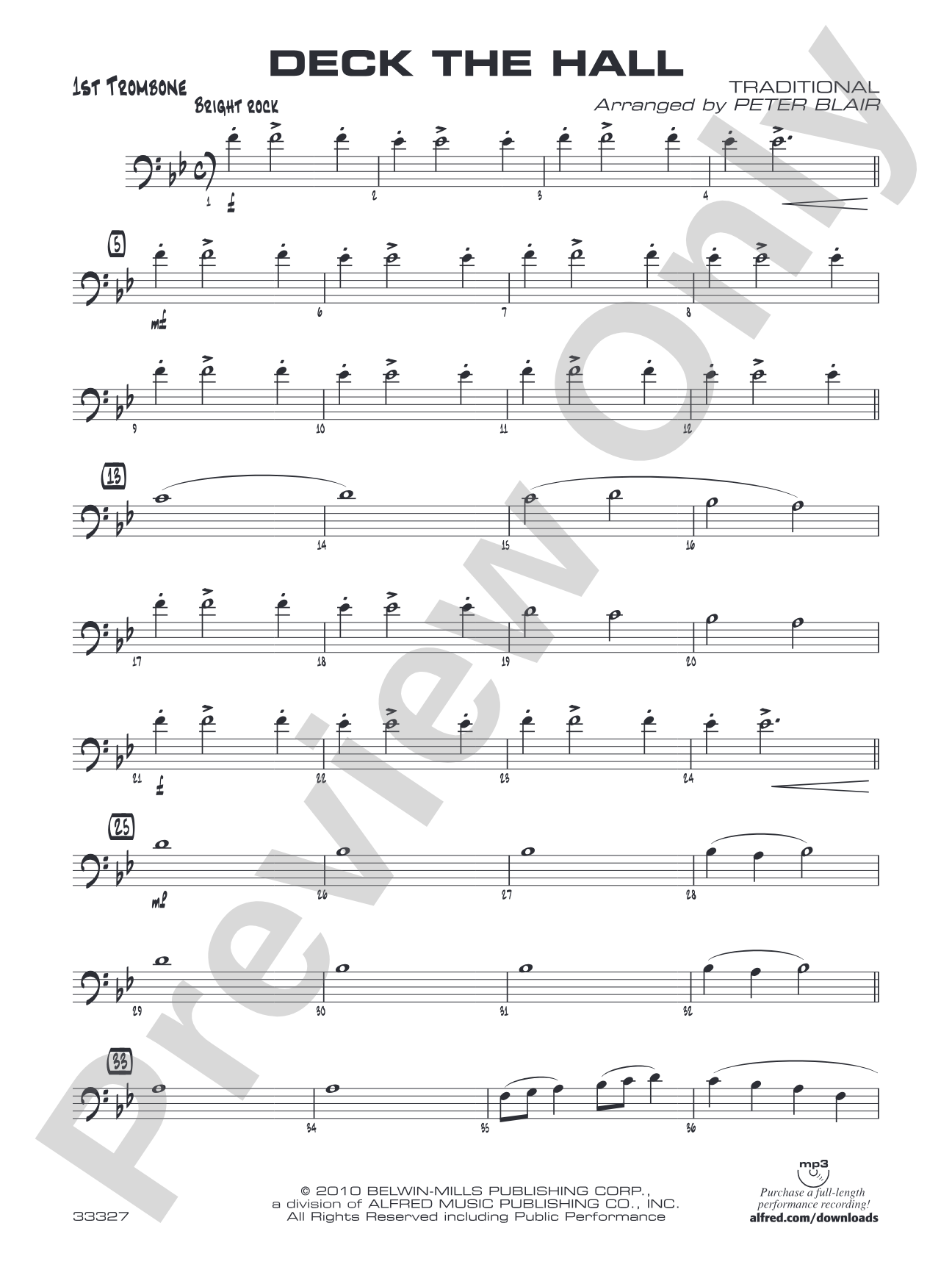 Deck the Hall: 1st Trombone