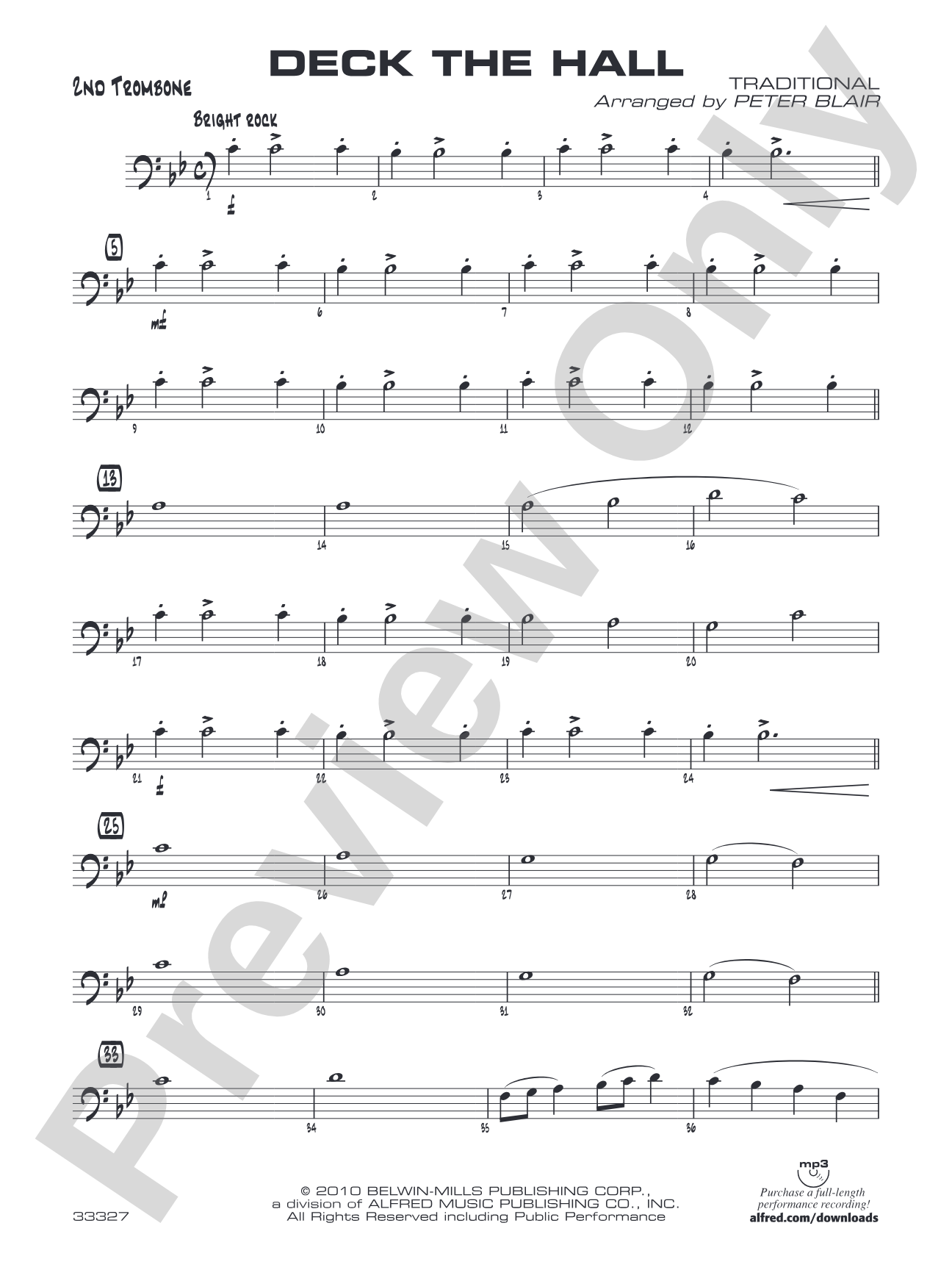 Deck the Hall: 2nd Trombone