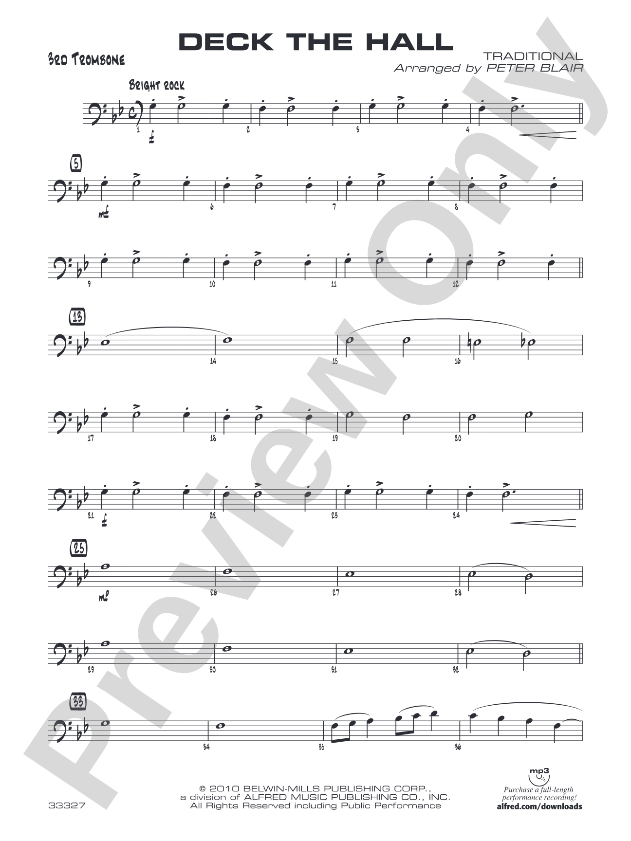 Deck the Hall: 3rd Trombone