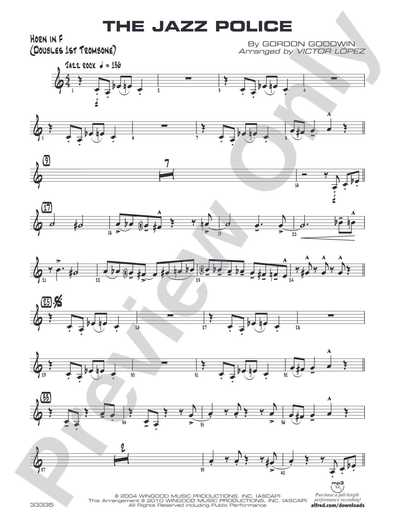 The Jazz Police: 1st F Horn