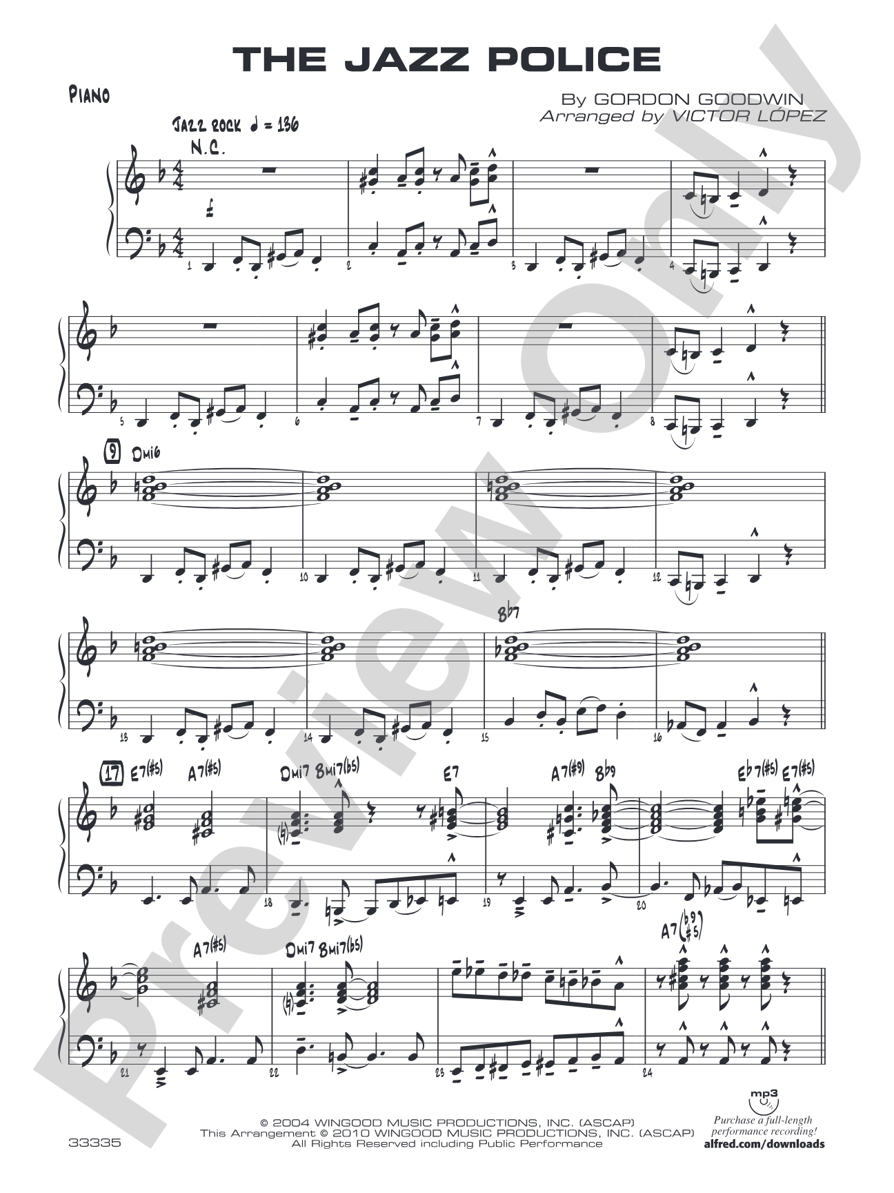 The Jazz Police: Piano Accompaniment