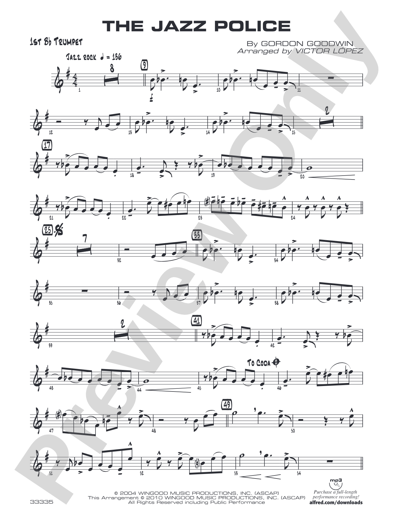 The Jazz Police: 1st B-flat Trumpet